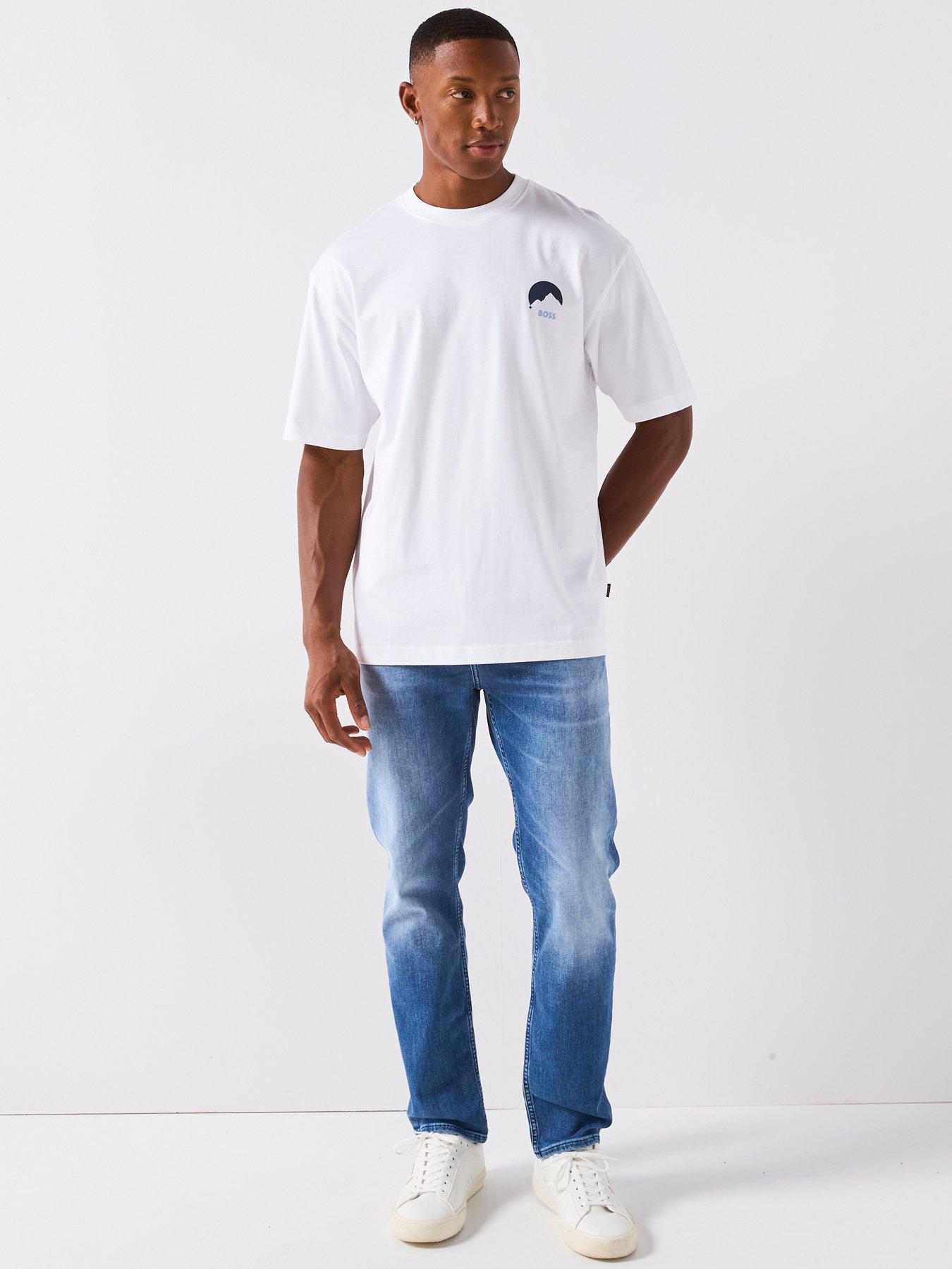 Image 3 of 6 of BOSS Move Relaxed Fit Back Print T-Shirt - White