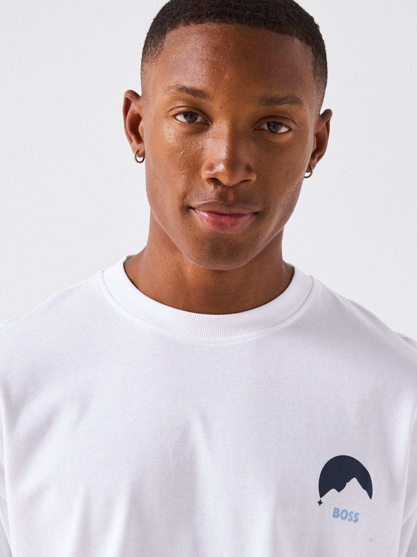 Image 4 of 6 of BOSS Move Relaxed Fit Back Print T-Shirt - White