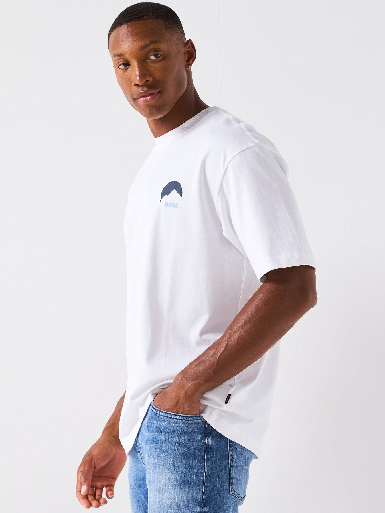 Image 5 of 6 of BOSS Move Relaxed Fit Back Print T-Shirt - White