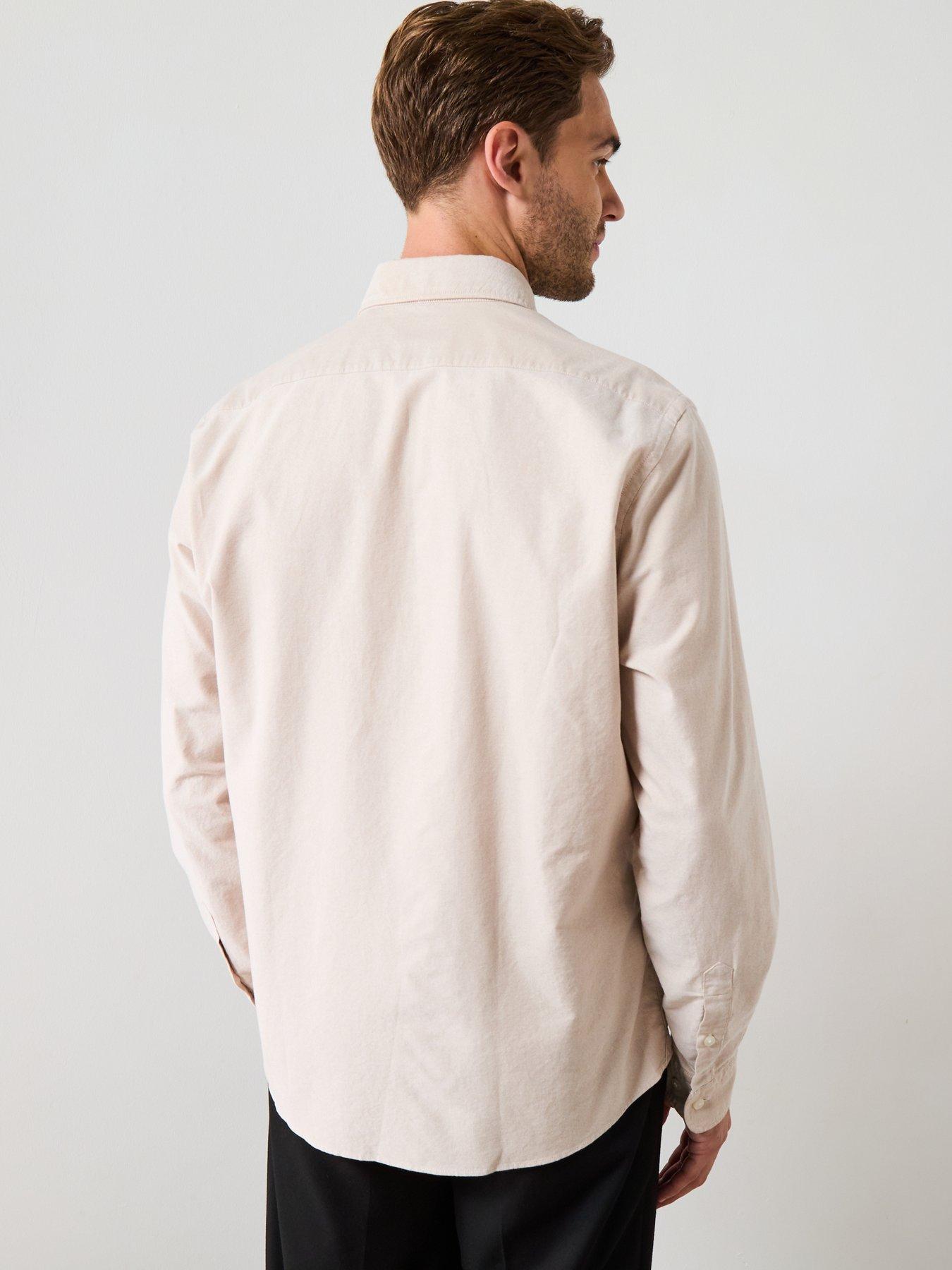Image 2 of 6 of BOSS H-Liam Plain Regular Fit Oxford Shirt - Beige