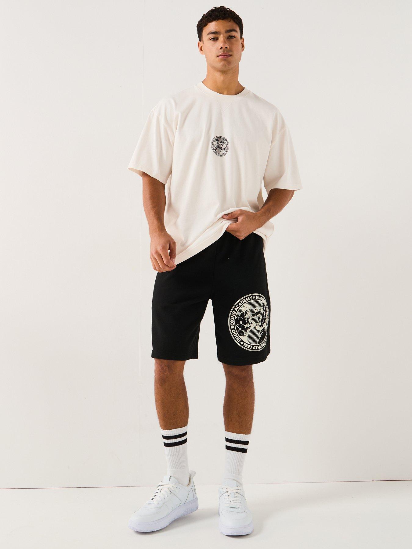 Image 3 of 6 of HUGO Relaxed Fit Dubox Jersey Shorts - Black