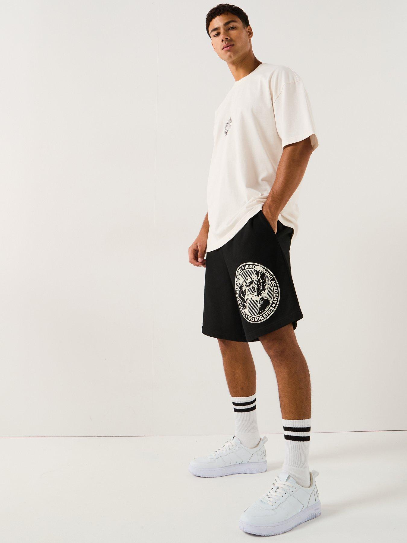 Image 5 of 6 of HUGO Relaxed Fit Dubox Jersey Shorts - Black