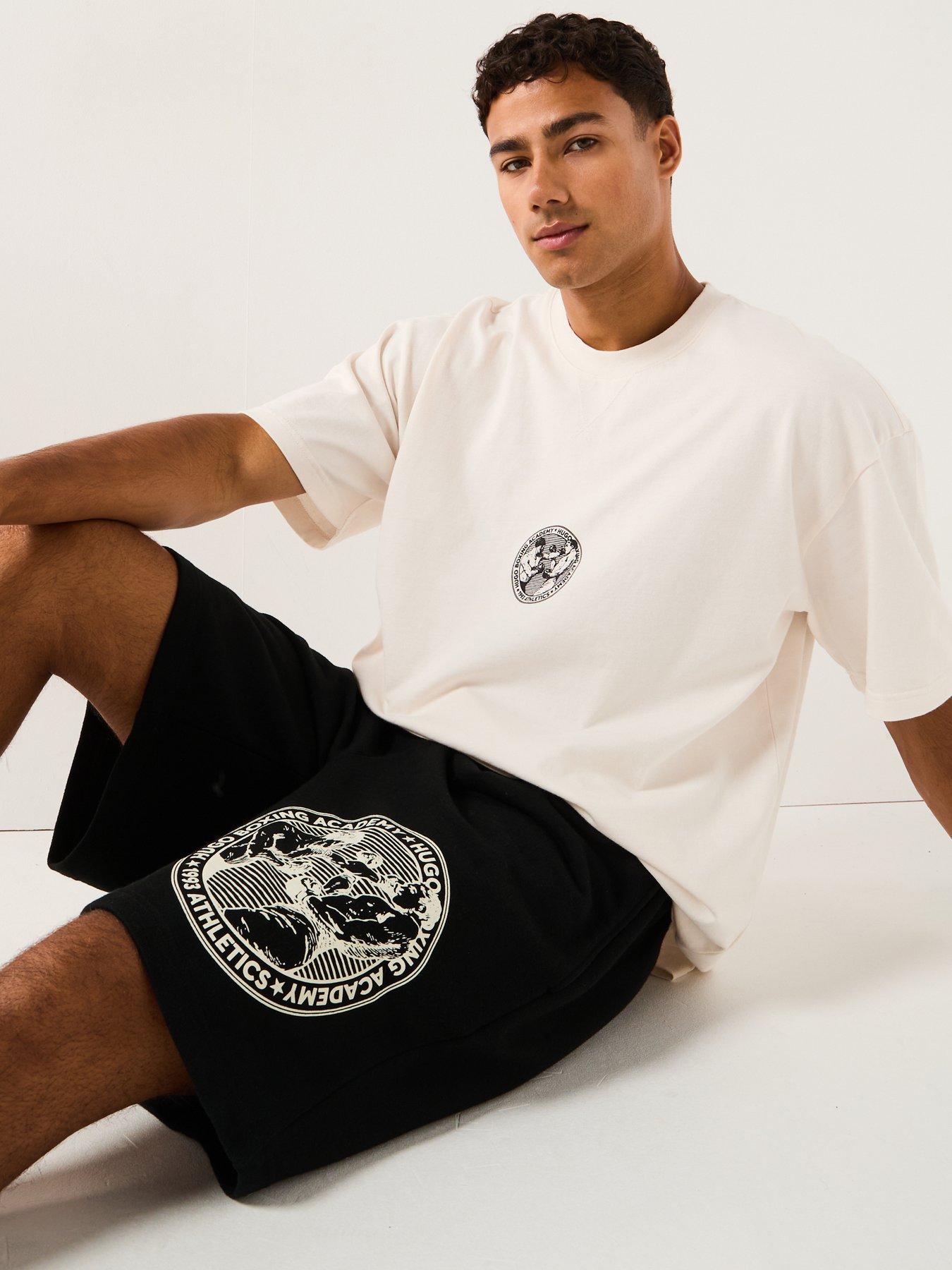 Image 6 of 6 of HUGO Relaxed Fit Dubox Jersey Shorts - Black