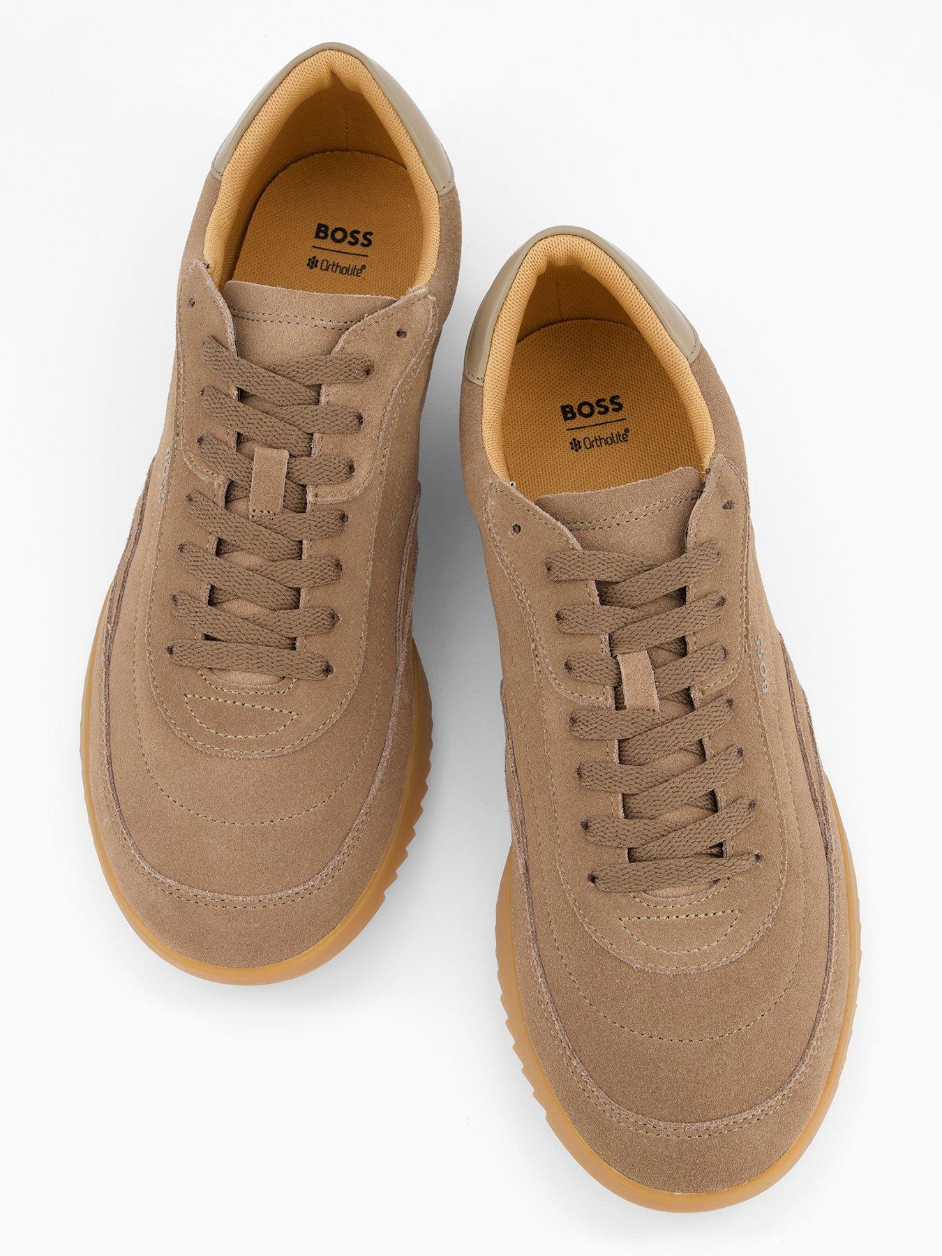Image 3 of 7 of BOSS Careton Suede Gumsole Trainers - Beige