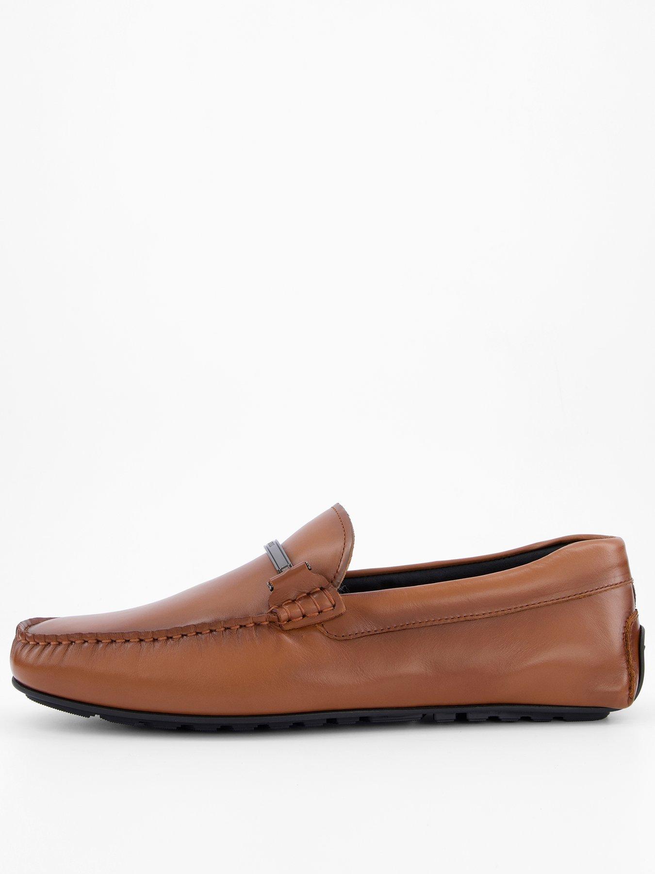 undefined Noel Leather Moccasin Casual Slip Ons - Brown