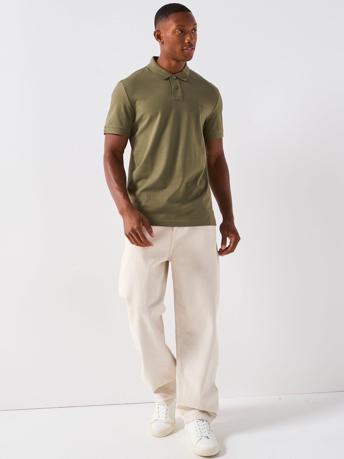 Image 3 of 6 of BOSS Passenger Slim Fit Tonal Patch Logo Polo Shirt - Green