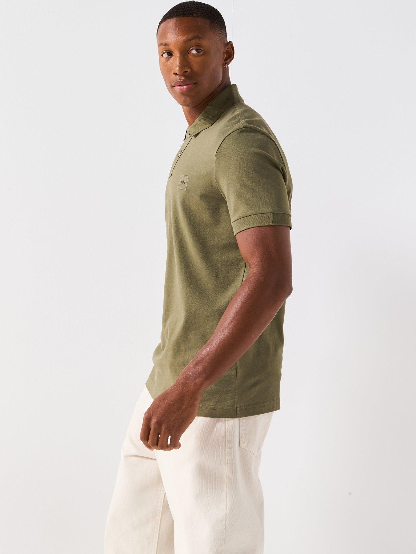 Image 5 of 6 of BOSS Passenger Slim Fit Tonal Patch Logo Polo Shirt - Green