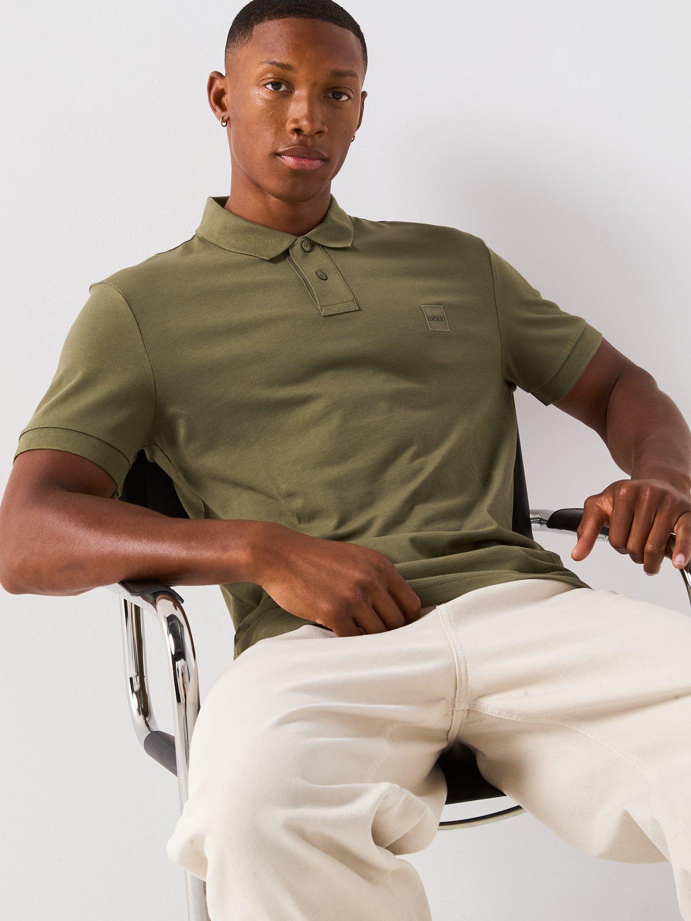 Image 6 of 6 of BOSS Passenger Slim Fit Tonal Patch Logo Polo Shirt - Green