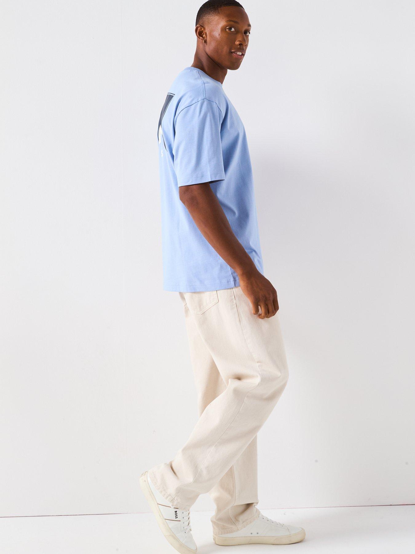 Image 5 of 6 of BOSS Move Relaxed Fit Back Print T-Shirt - Light Blue