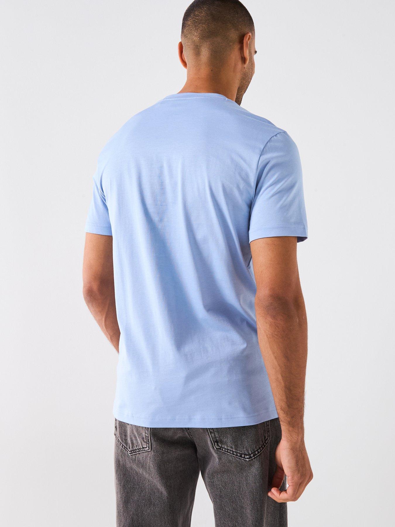 Image 2 of 4 of BOSS Thinking 1 Regular Fit Large Logo T-Shirt - Light Blue