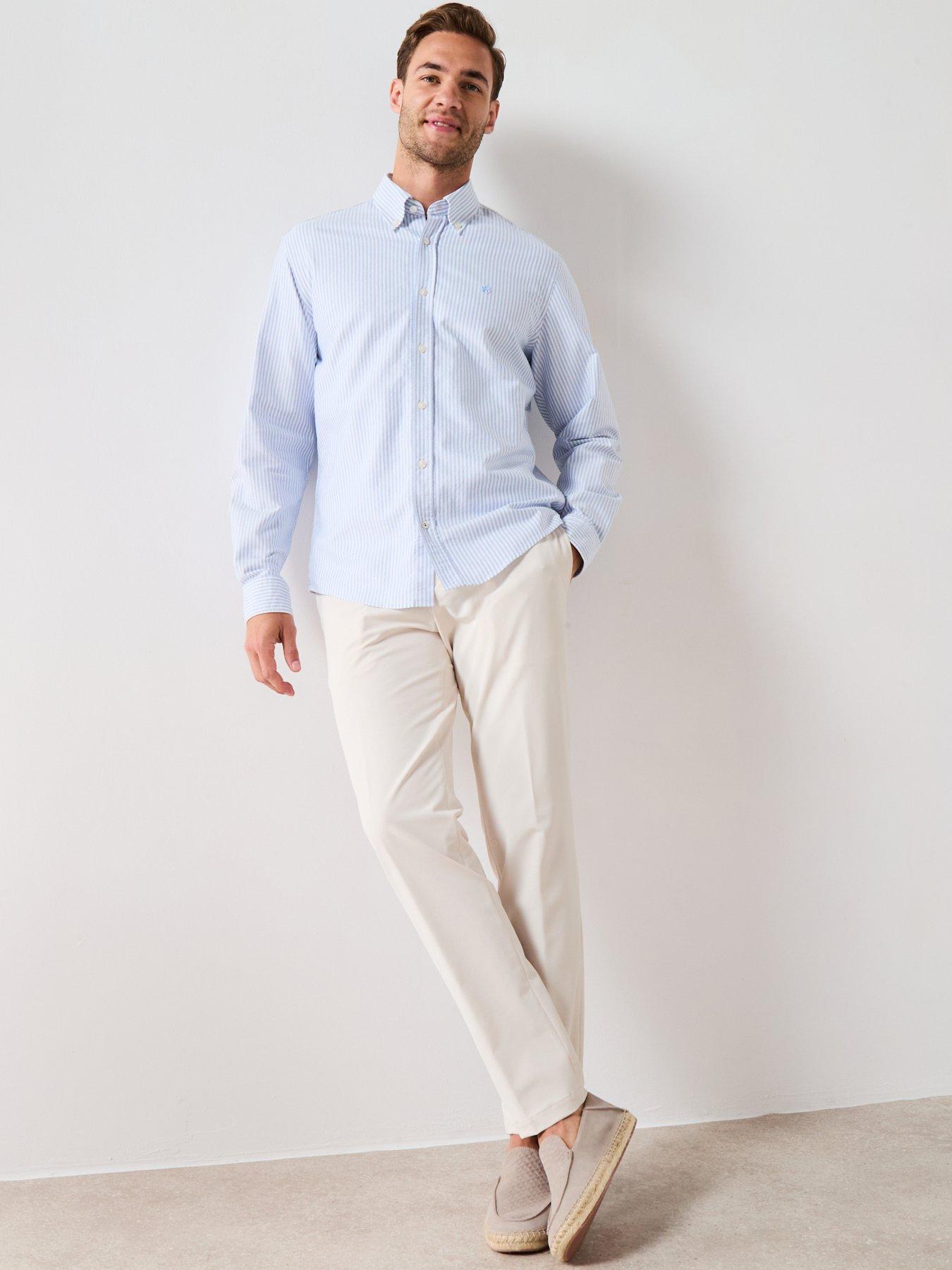  image of boss-h-liam-striped-regular-fit-oxford-shirt-light-blue