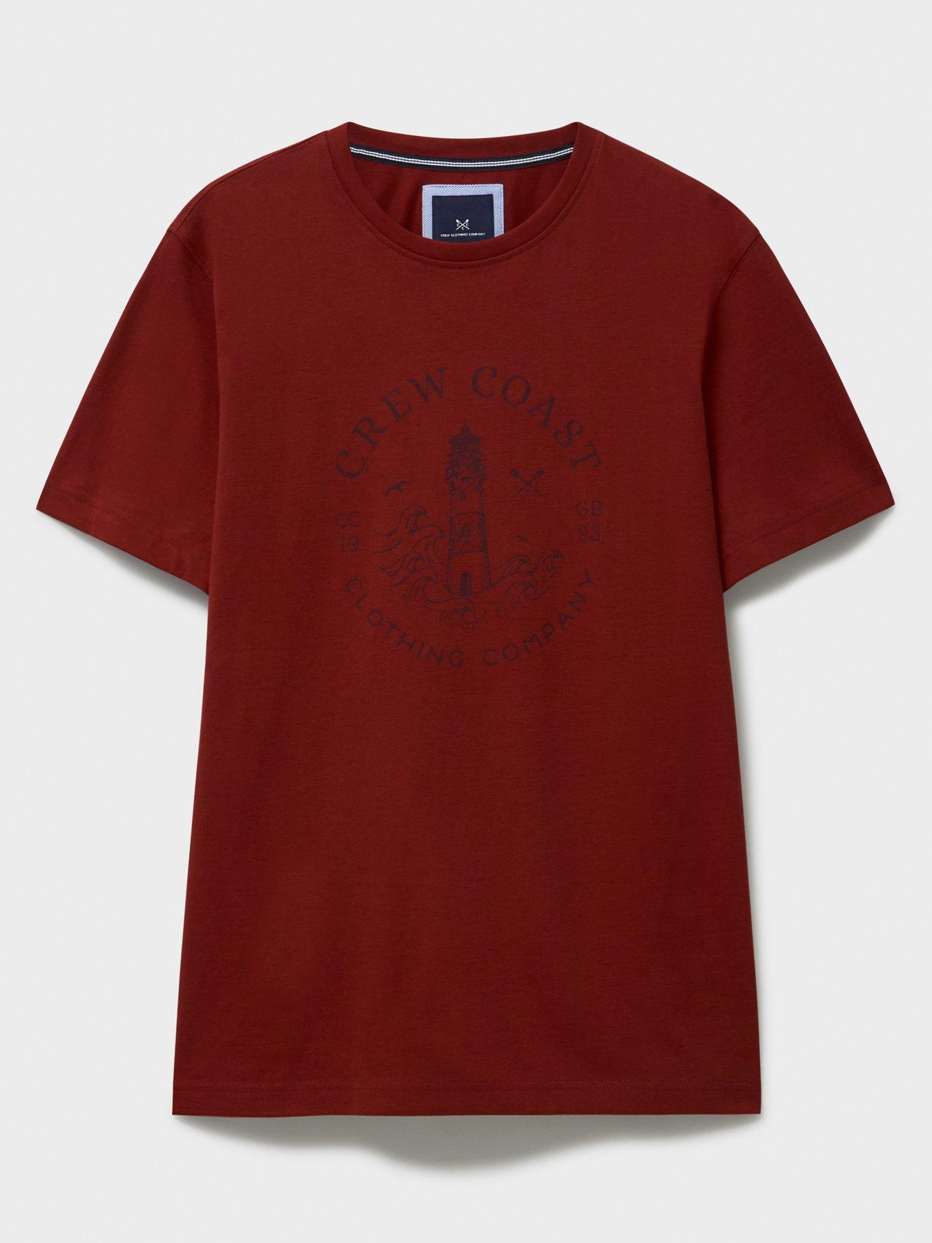  image of crew-clothing-cotton-graphic-short-sleeve-t-shirt-red