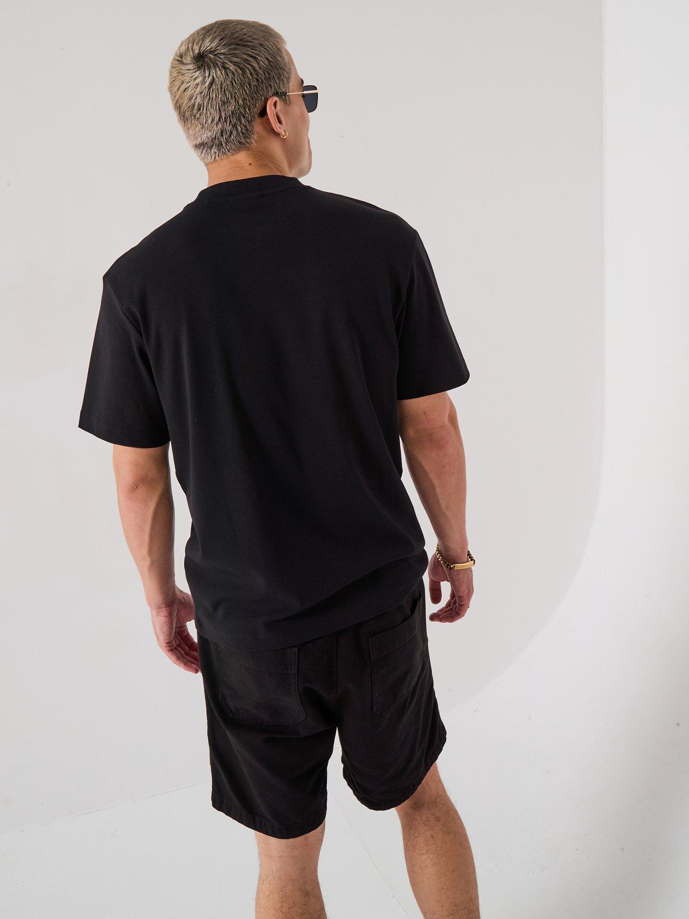 Image 2 of 6 of HUGO Relaxed Fit Dubi Tech T-Shirt - Black