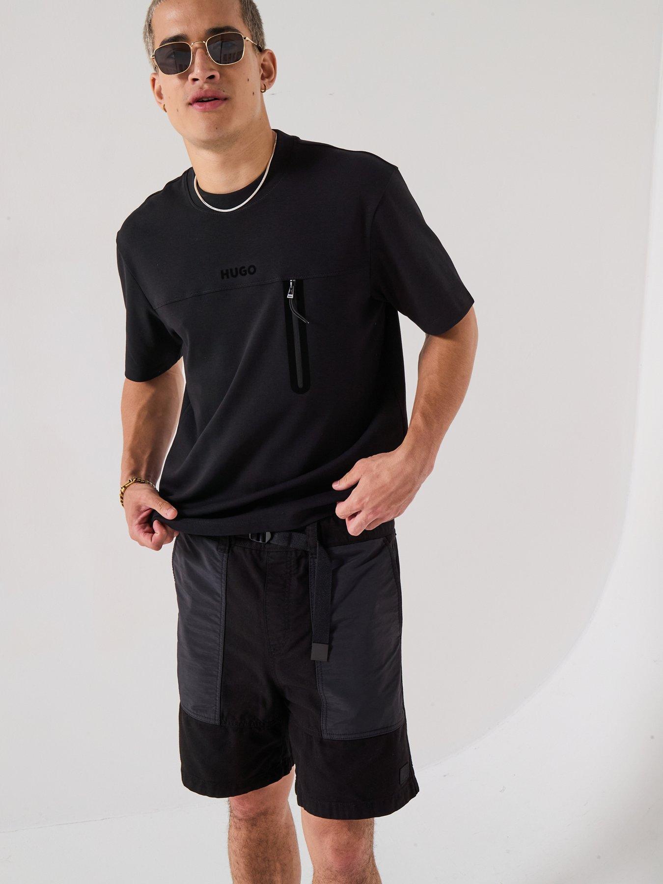 Image 5 of 6 of HUGO Relaxed Fit Dubi Tech T-Shirt - Black