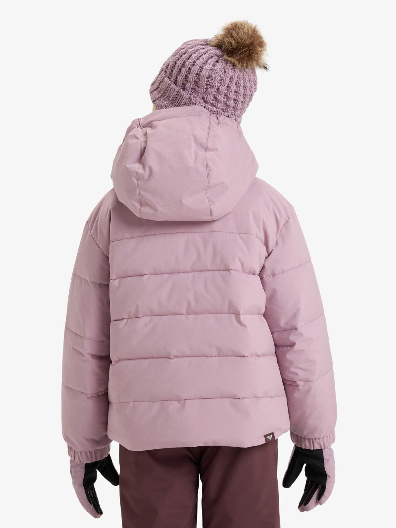 Image 2 of 5 of Roxy Junior Girls Skiing Snowyhill Puffy Jacket - Purple