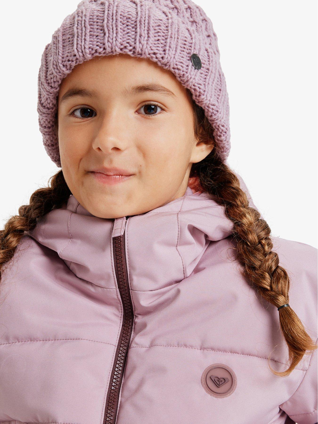 Image 4 of 5 of Roxy Junior Girls Skiing Snowyhill Puffy Jacket - Purple