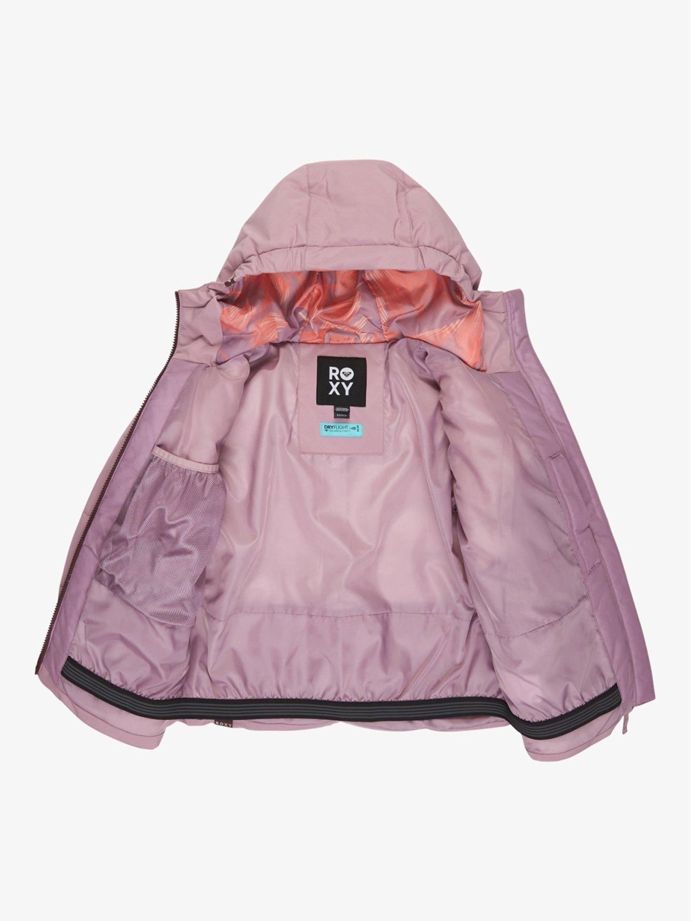 Image 5 of 5 of Roxy Junior Girls Skiing Snowyhill Puffy Jacket - Purple