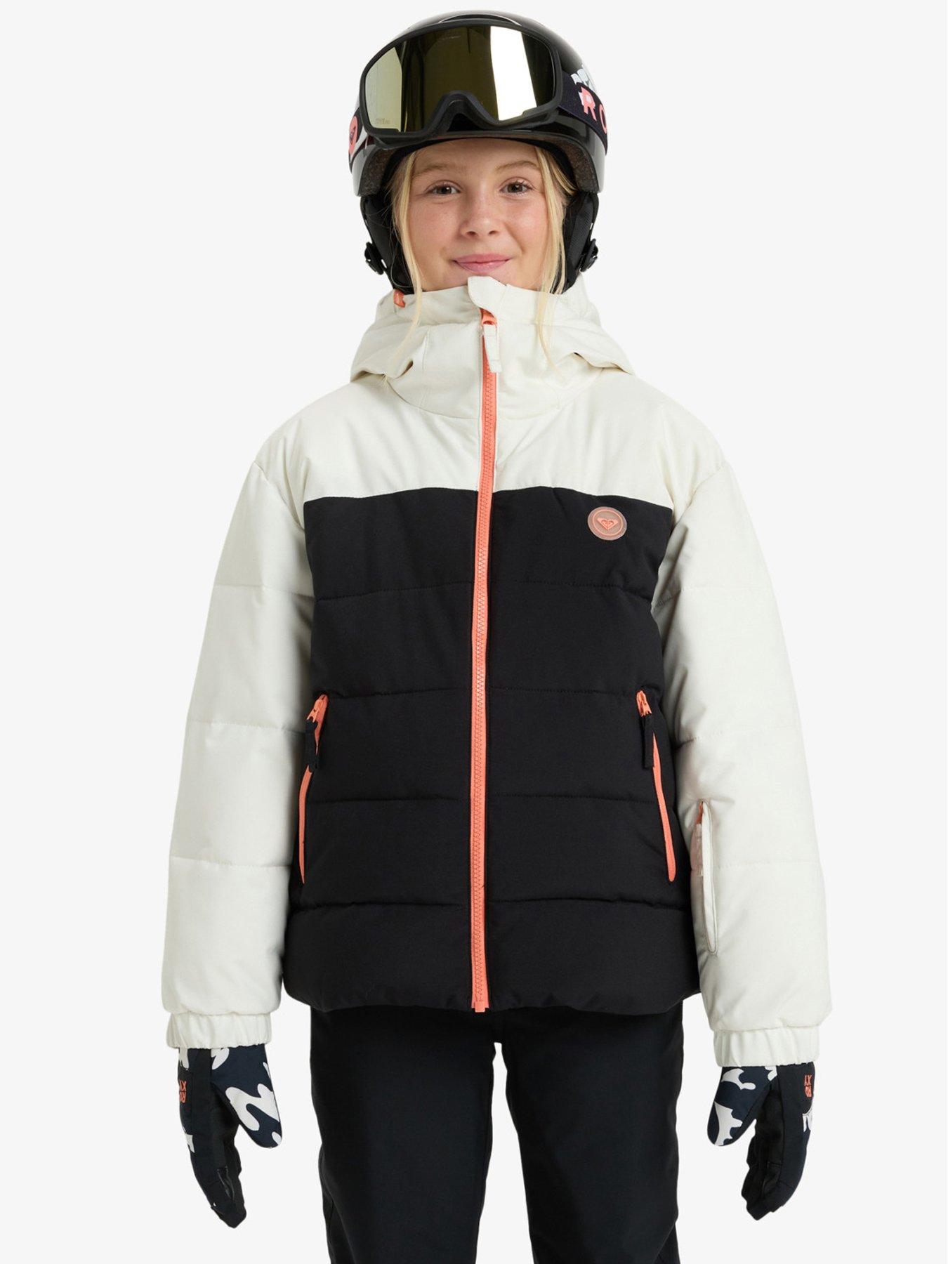 Roxy Junior Girls Skiing Snowyhill Puffy Jacket - White
