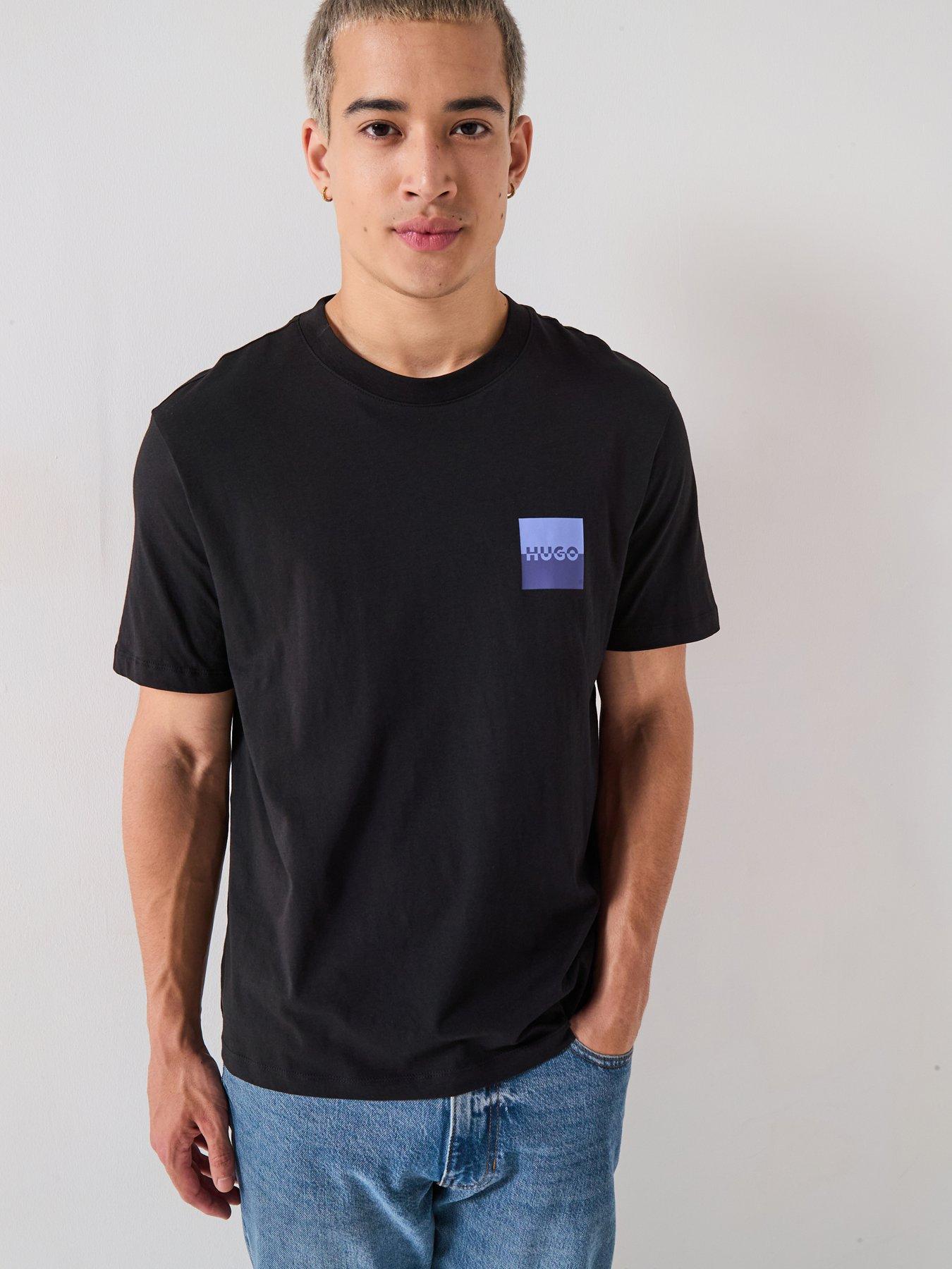 Image 1 of 5 of HUGO Regular Fit Dapusi Split Logo T-Shirt - Black