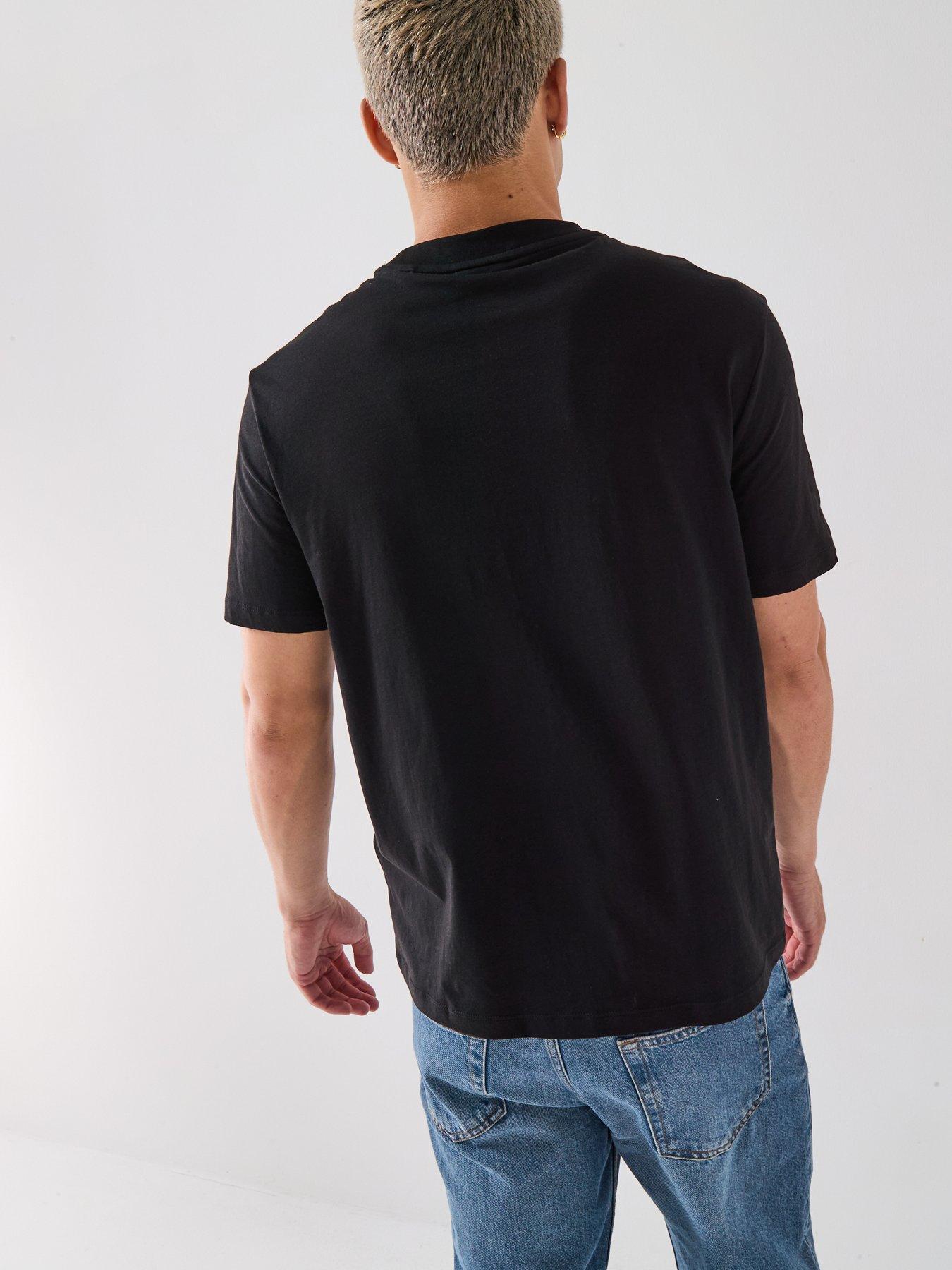 Image 2 of 5 of HUGO Regular Fit Dapusi Split Logo T-Shirt - Black