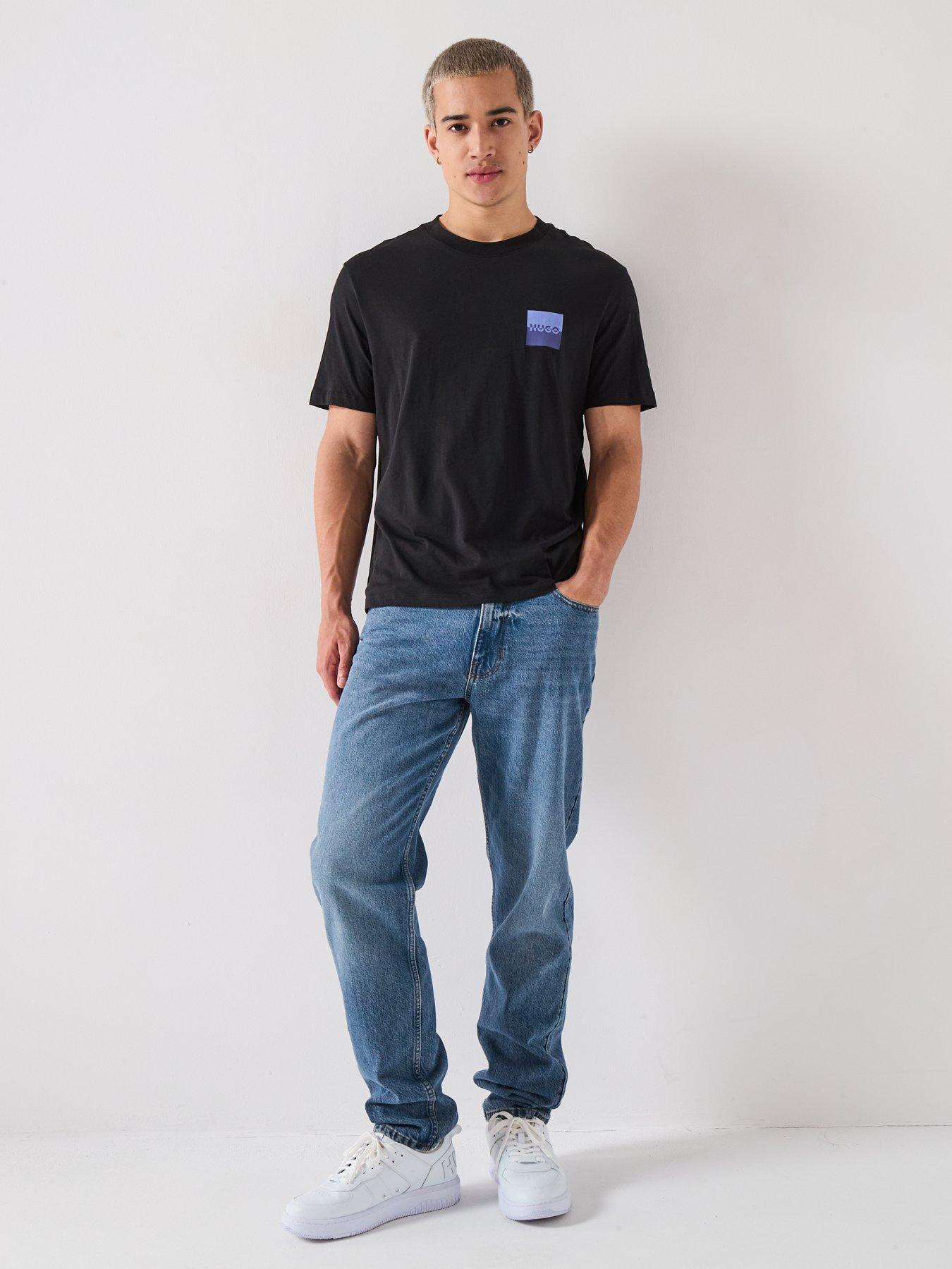 Image 3 of 5 of HUGO Regular Fit Dapusi Split Logo T-Shirt - Black