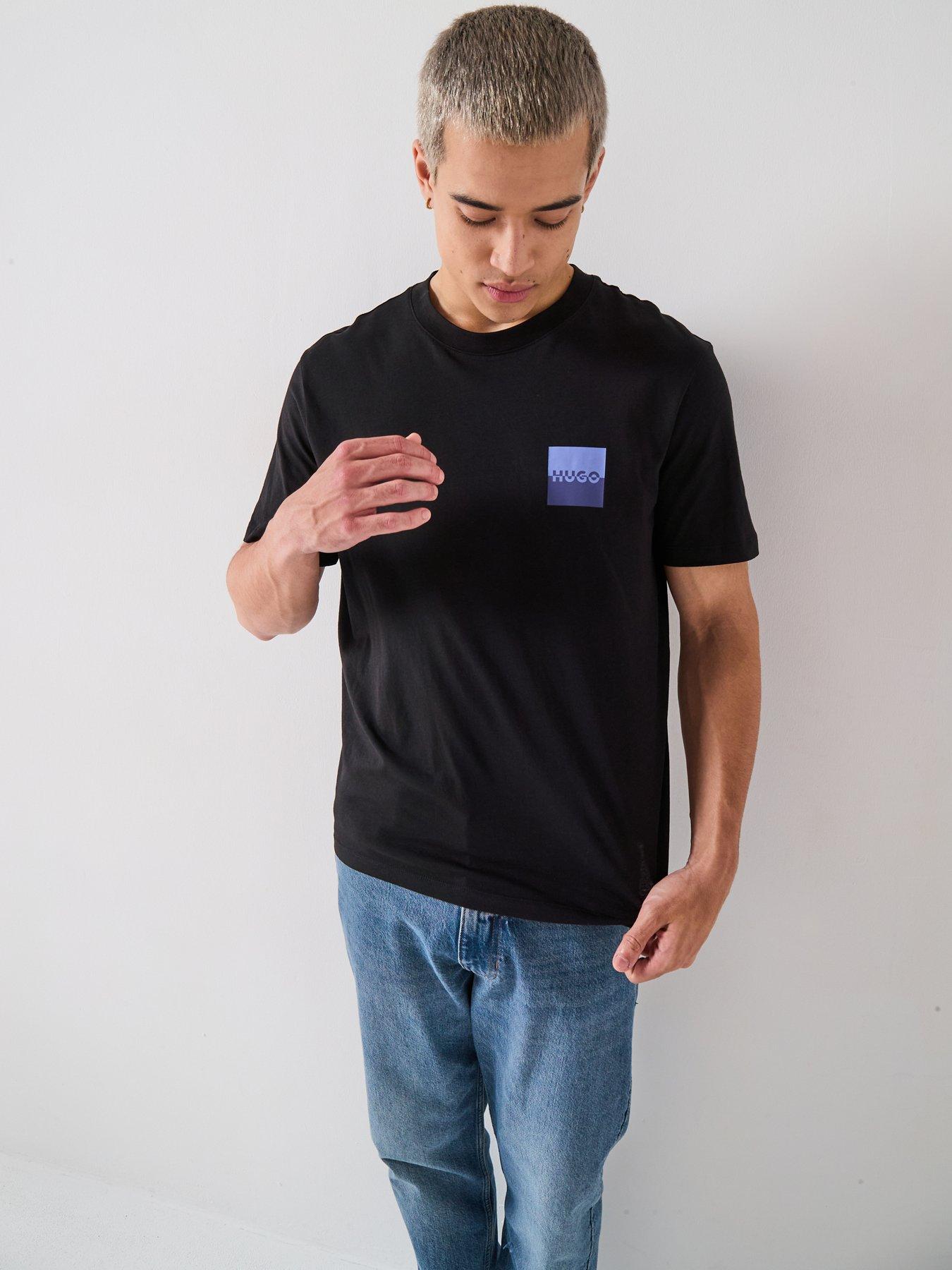 Image 5 of 5 of HUGO Regular Fit Dapusi Split Logo T-Shirt - Black