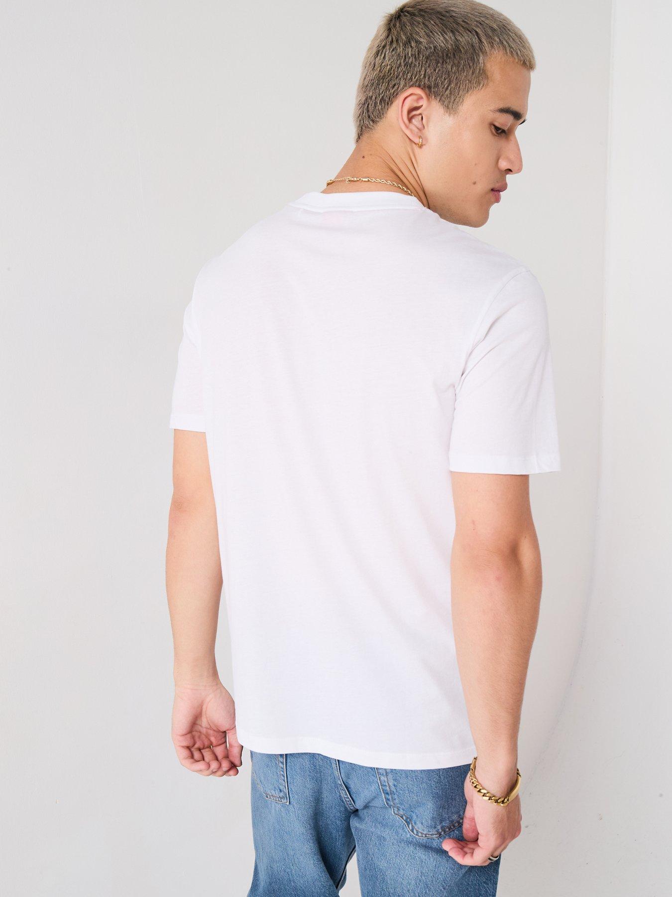 Image 2 of 4 of HUGO Regular Fit Dapusi Split Logo T-Shirt - White