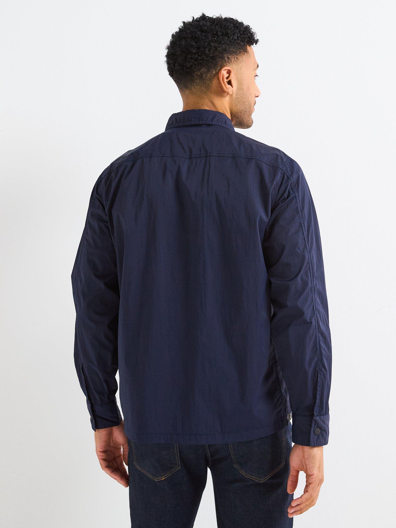 Image 2 of 5 of BOSS Leejay 1 M Nylon Zip Through Overshirt - Navy