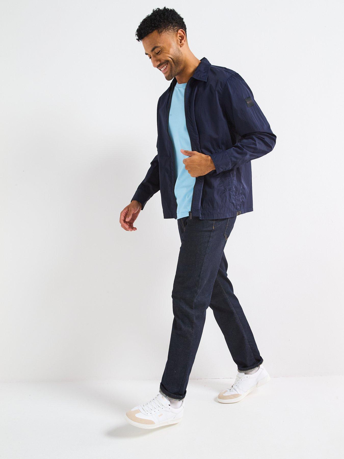 Image 3 of 5 of BOSS Leejay 1 M Nylon Zip Through Overshirt - Navy