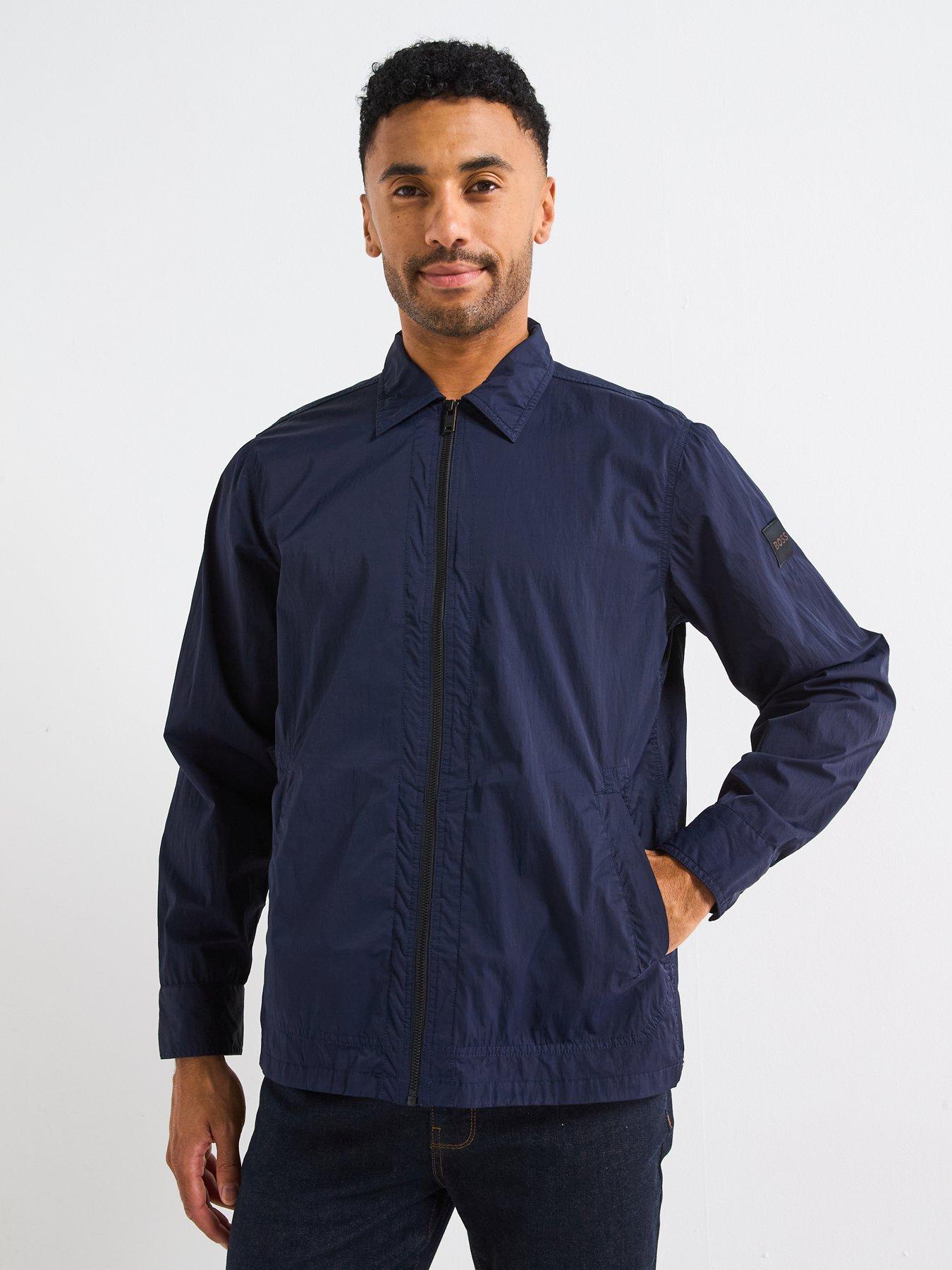 Image 5 of 5 of BOSS Leejay 1 M Nylon Zip Through Overshirt - Navy
