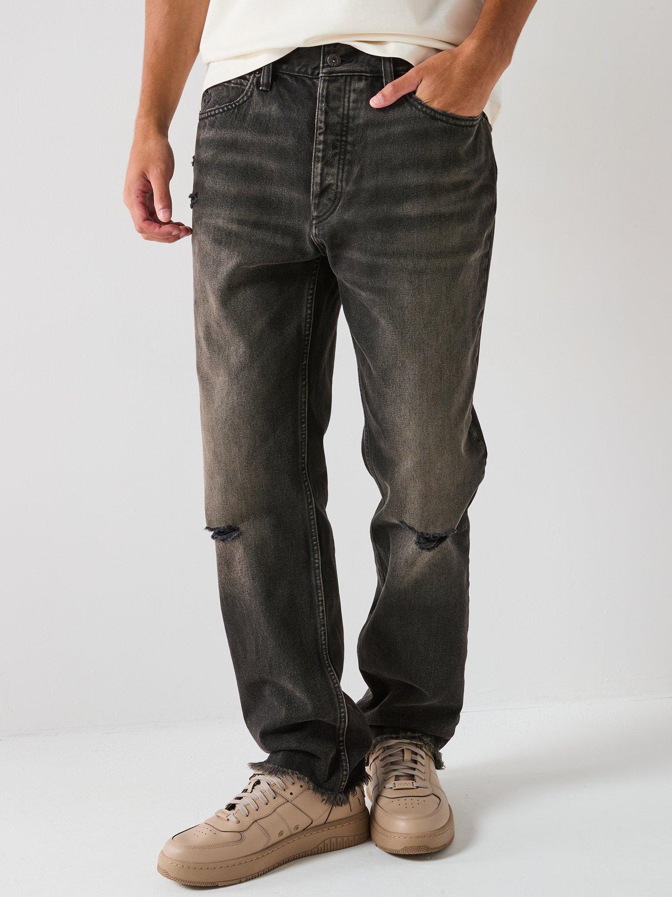 undefined Blue Jonah Distressed Regular Fit Jeans - Dark Grey