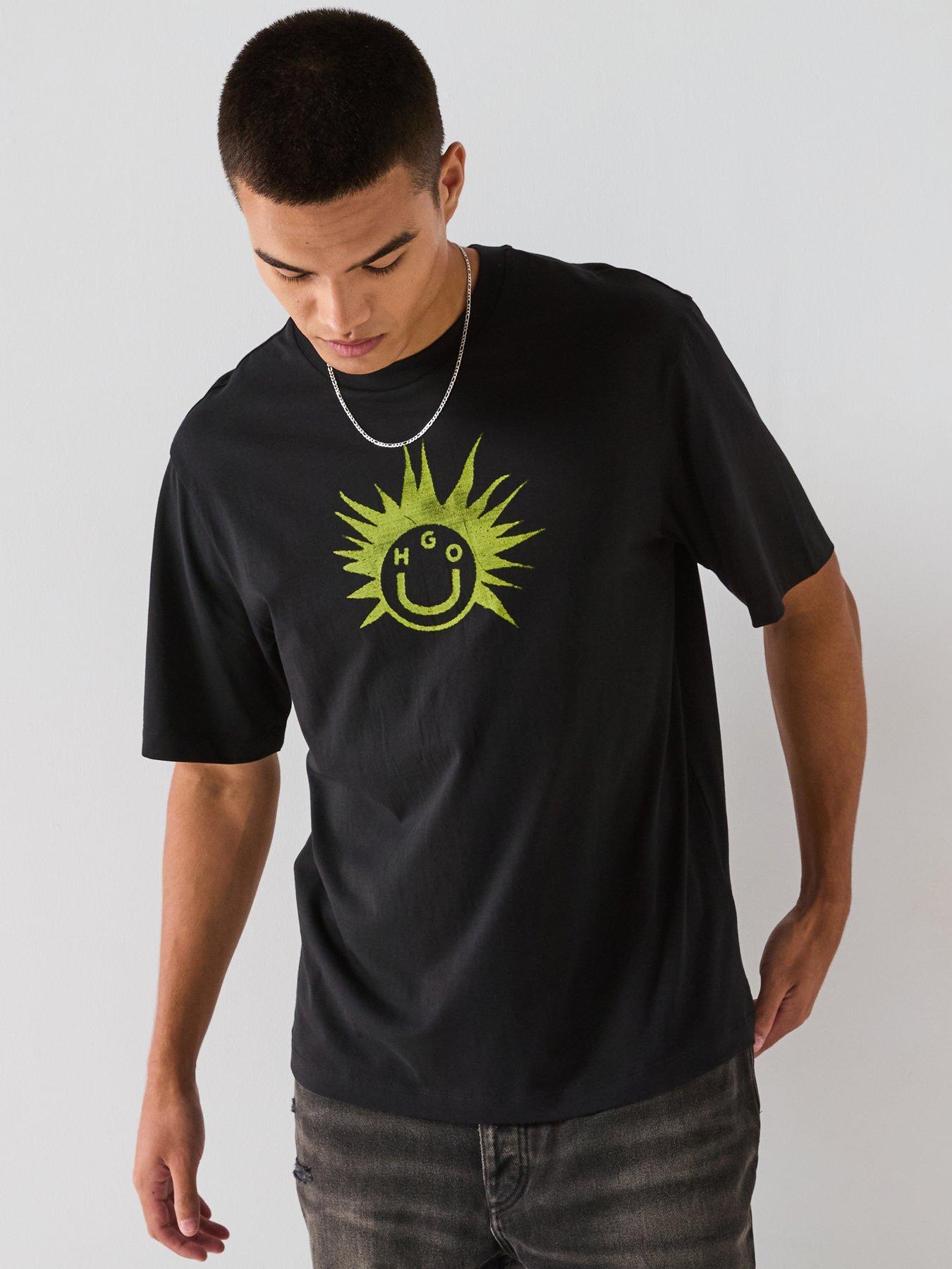 undefined Blue Nugix Relaxed Fit Smiley Face T-Shirt - Black