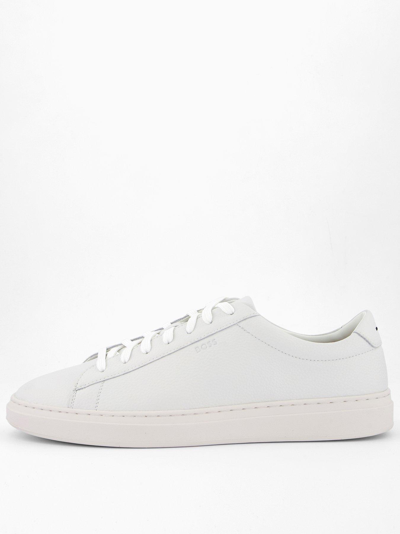 Image 1 of 7 of BOSS Kieran Tennis Leather Trainers - White