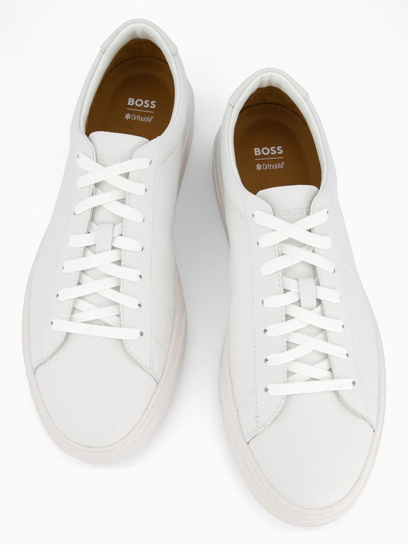 Image 3 of 7 of BOSS Kieran Tennis Leather Trainers - White