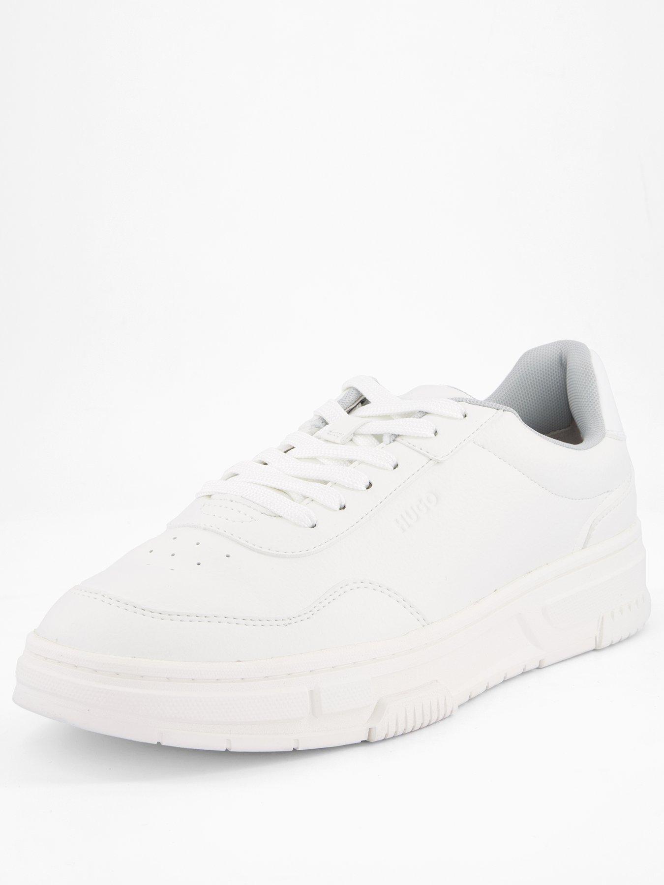 Image 2 of 7 of HUGO Yarrow Leather Tennis Trainers - White