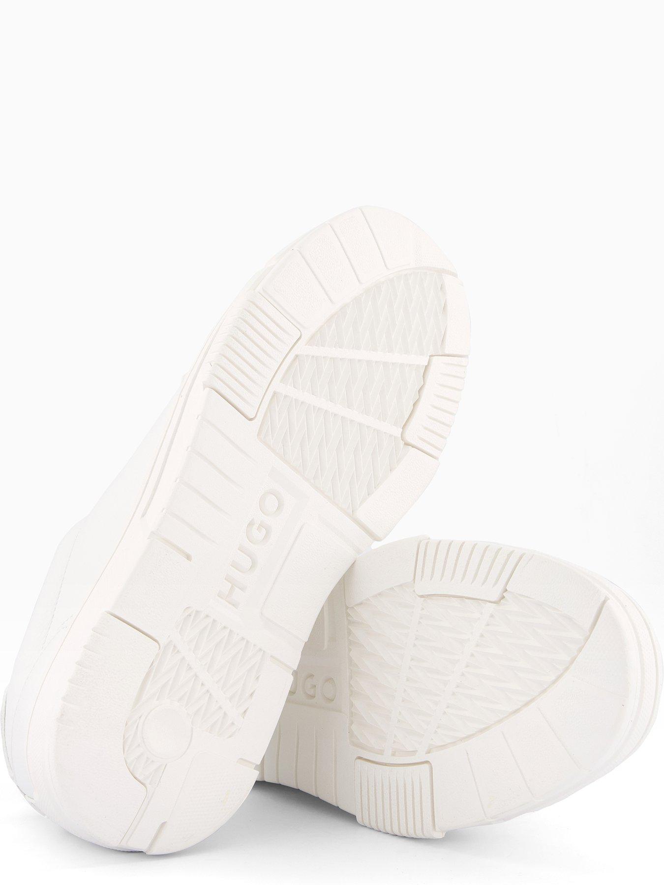 Image 4 of 7 of HUGO Yarrow Leather Tennis Trainers - White