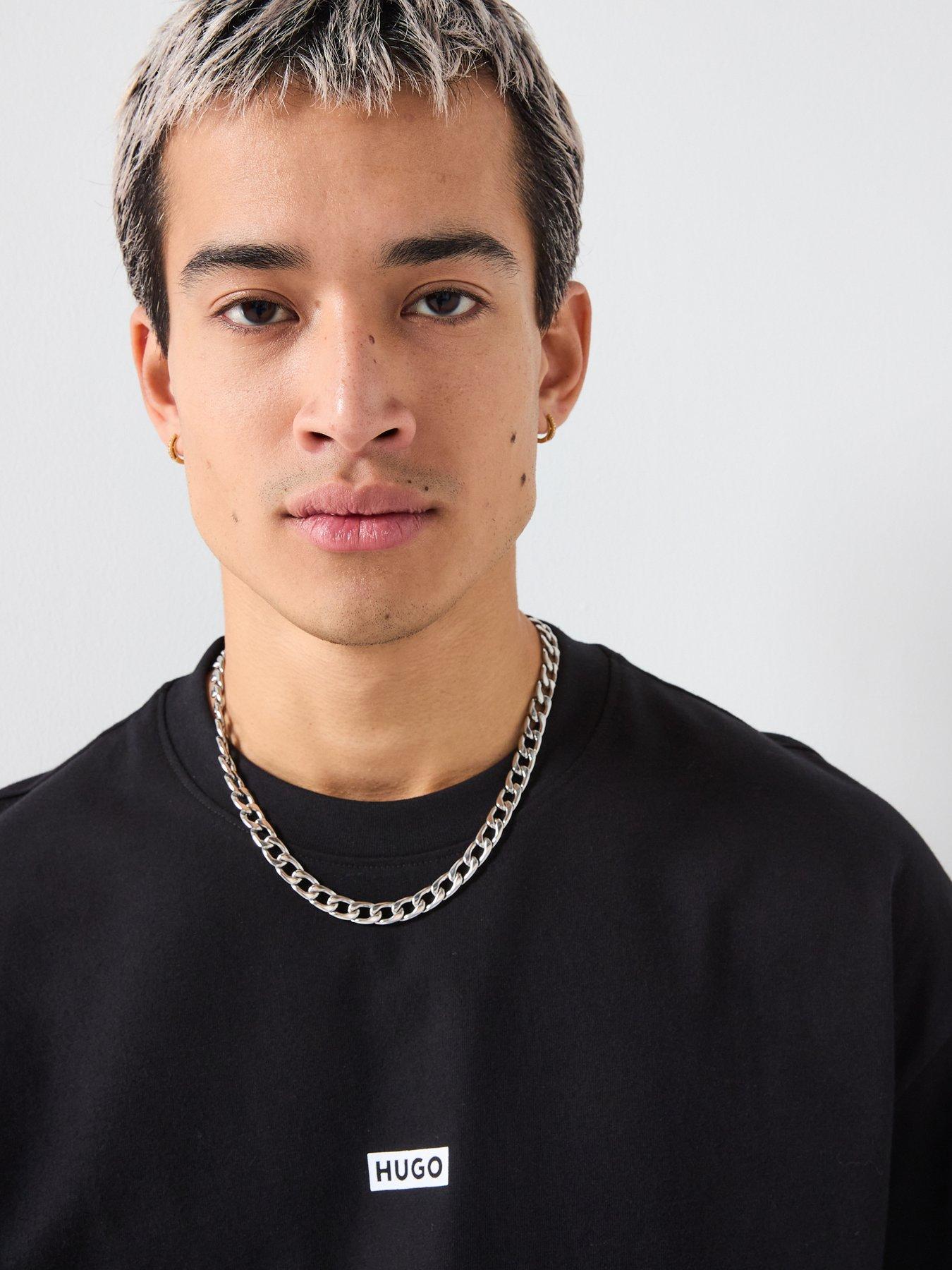  image of hugo-blue-nalono-oversized-international-logo-backprint-t-shirt-black