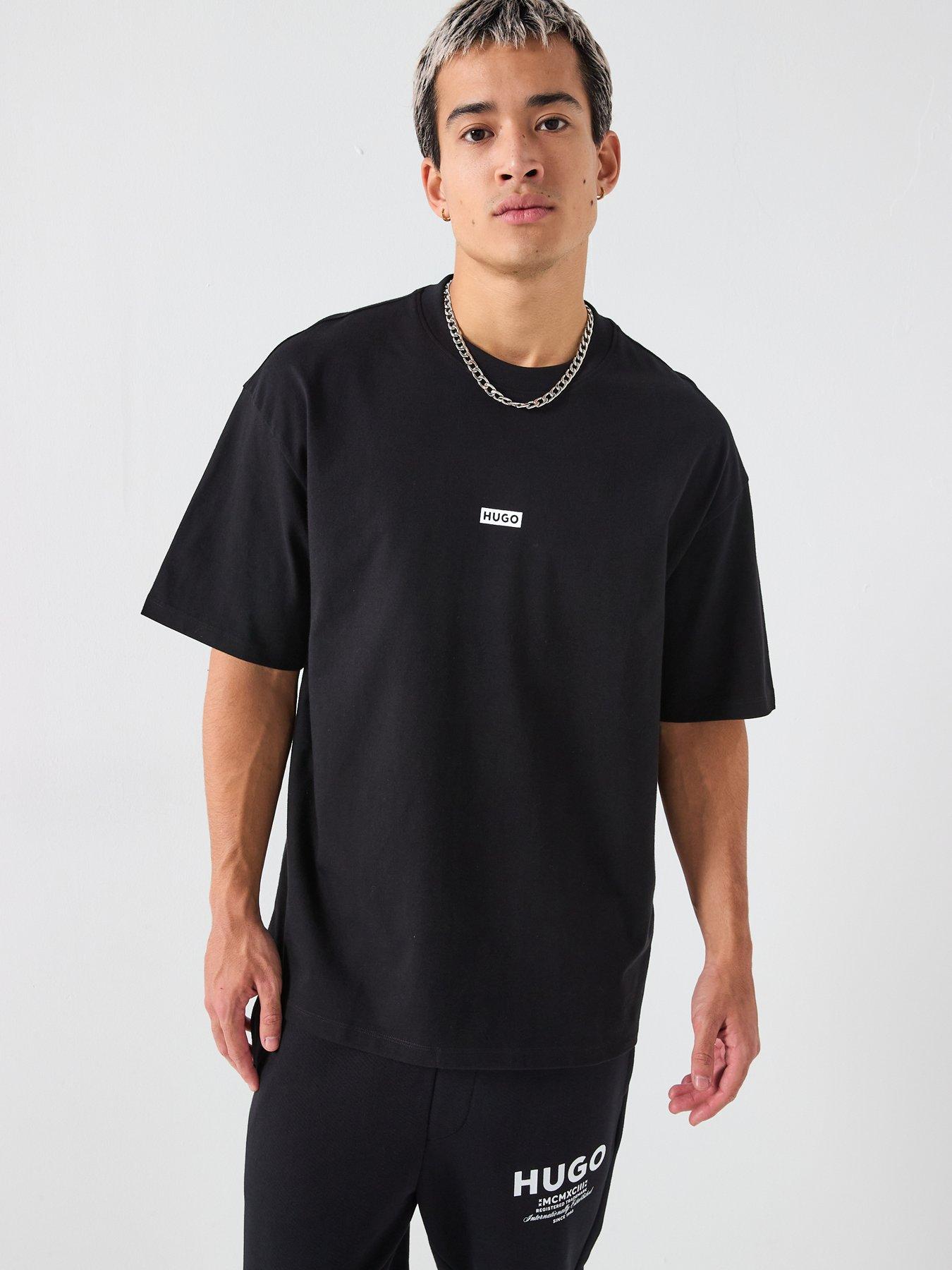  image of hugo-blue-nalono-oversized-international-logo-backprint-t-shirt-black