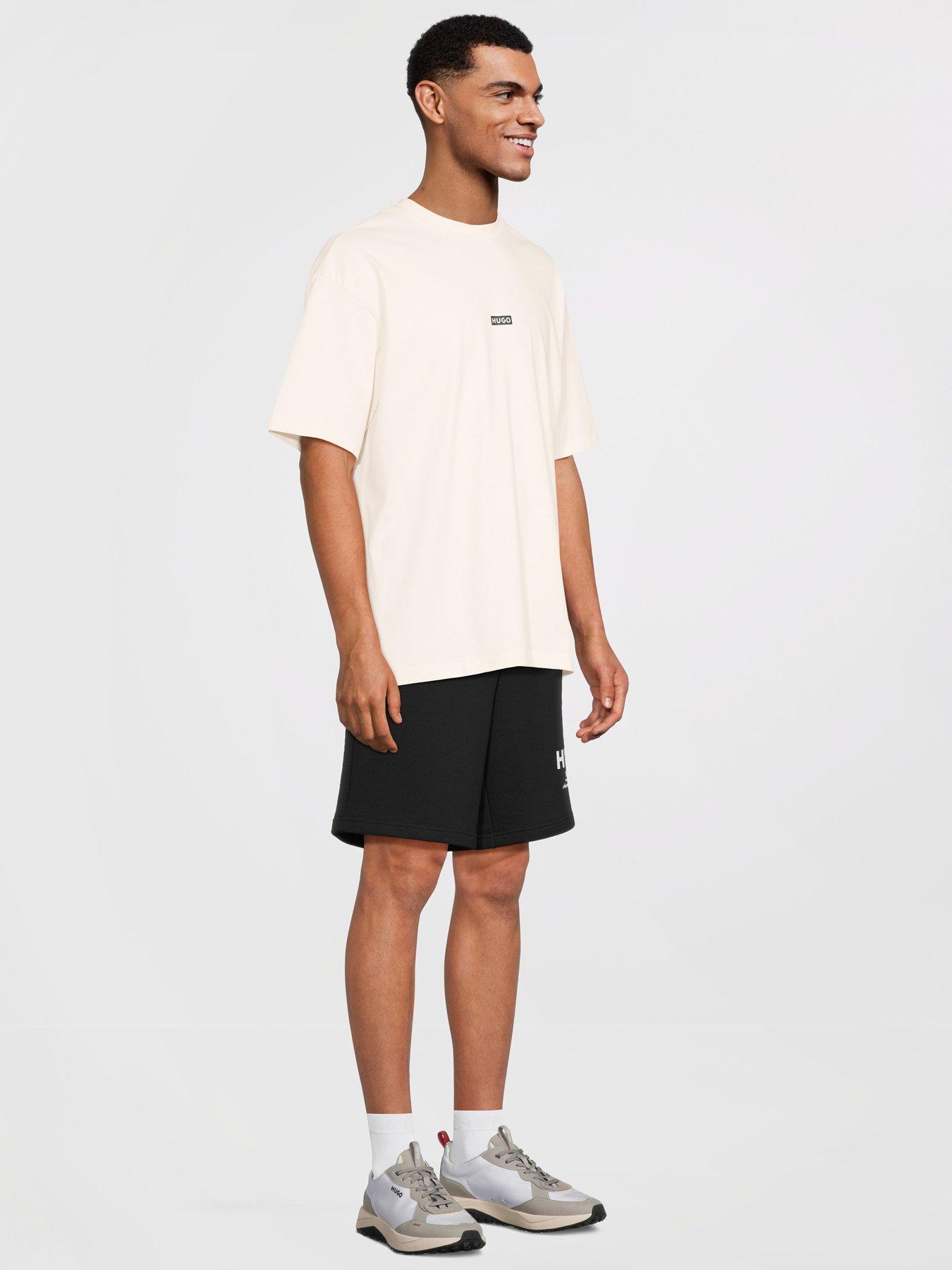 Image 4 of 6 of HUGO Blue Nalono Oversized International Logo Backprint T-Shirt - Off White