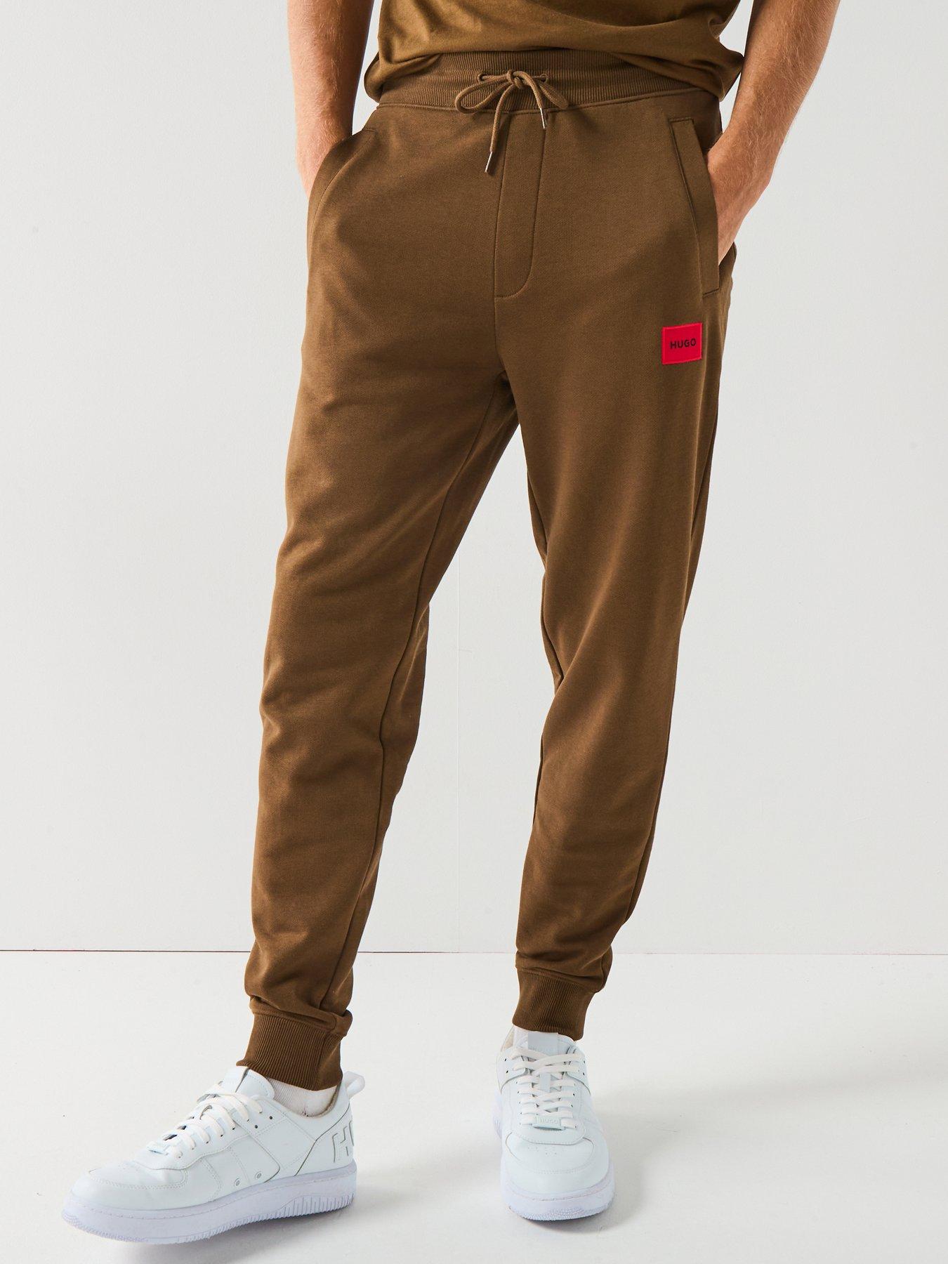 undefined Red Patch Logo Cuff Joggers - Brown