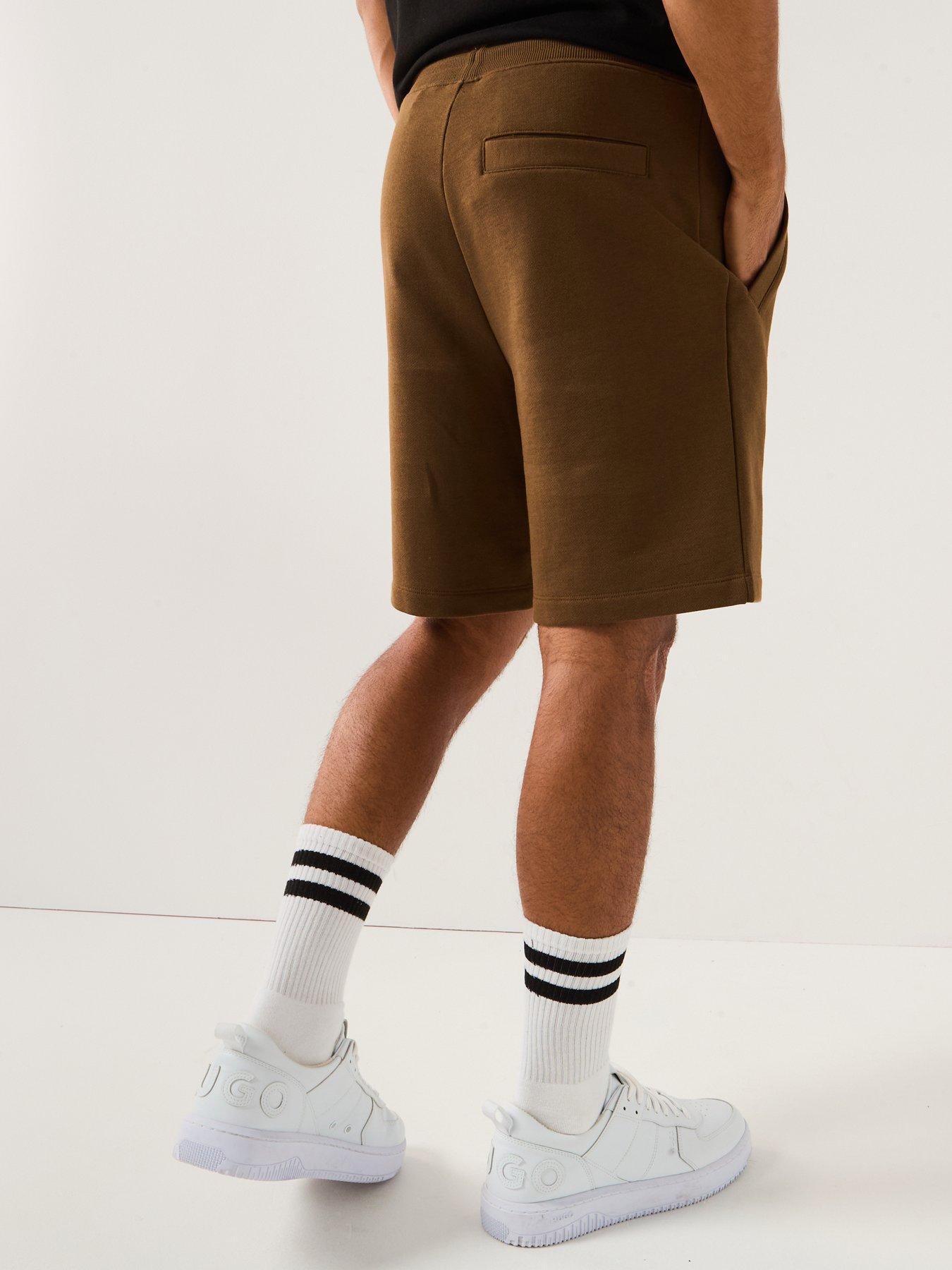 Image 2 of 5 of HUGO Diz Red Patch Logo Jersey Shorts - Brown