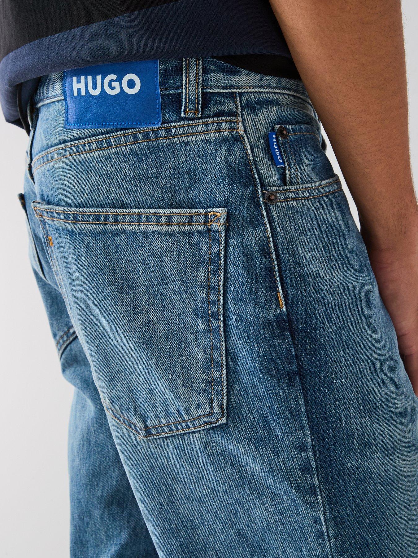Image 4 of 6 of HUGO Jonah Whisker Regular Fit Jeans - Blue