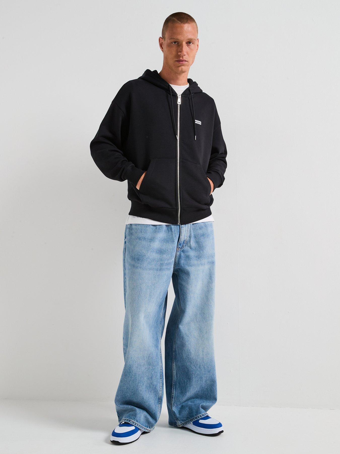 Image 3 of 6 of HUGO Blue Draisen Oversized Fit Loose Jeans - Light Blue