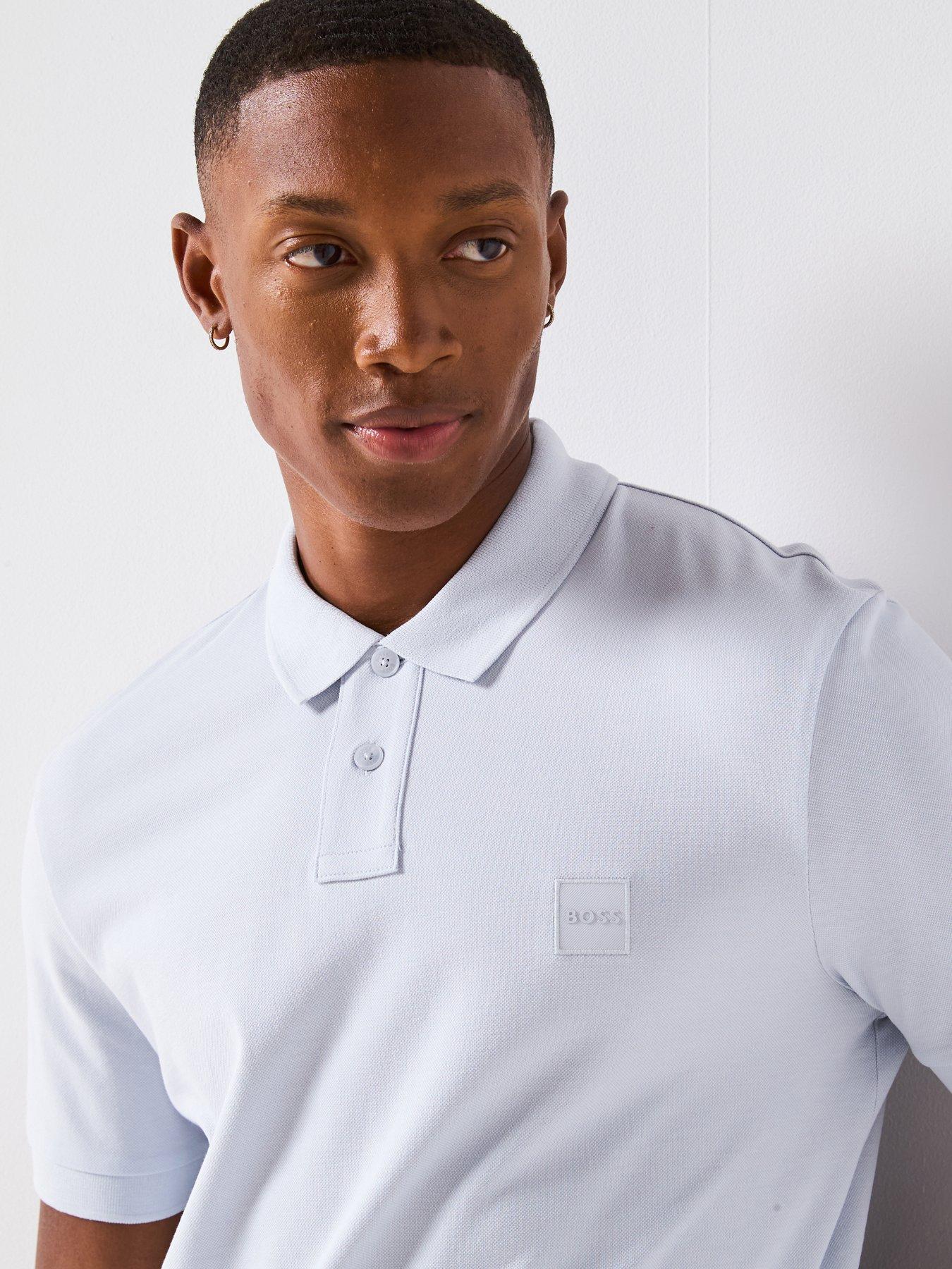 undefined Passenger Slim Fit Tonal Patch Logo Polo Shirt - Grey