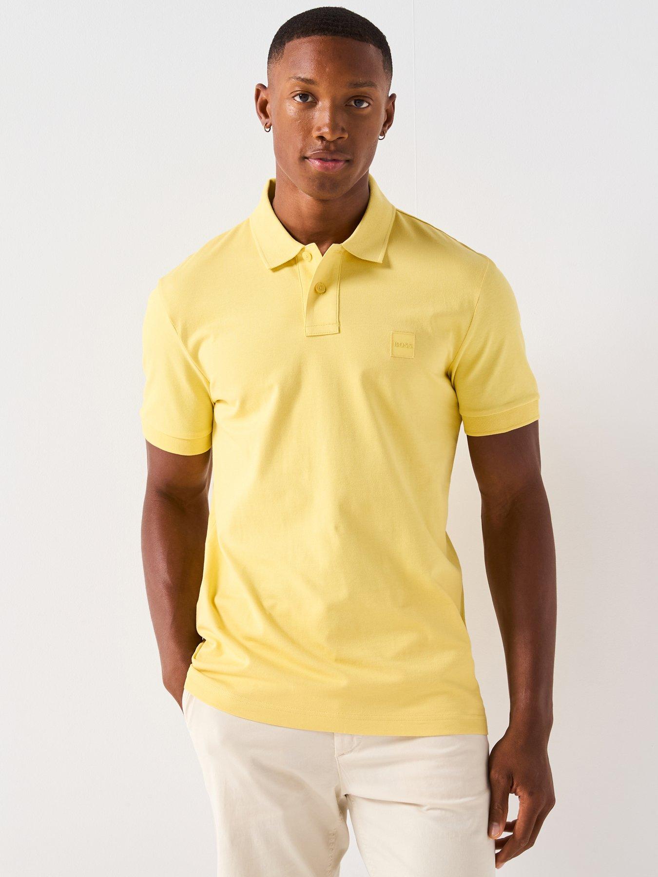 undefined Passenger Slim Fit Tonal Patch Logo Polo Shirt - Yellow