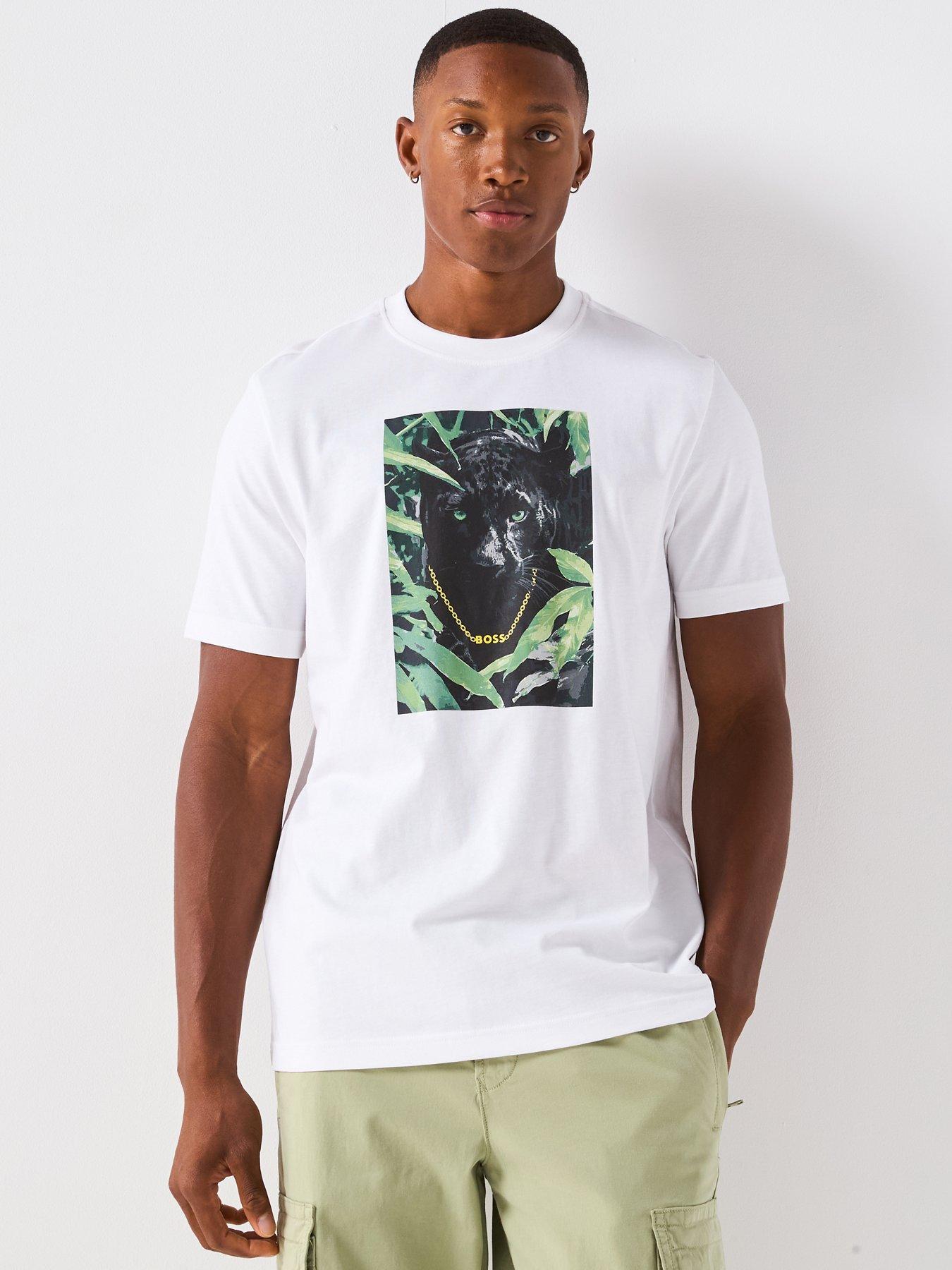 undefined Animali Regular Fit Jaguar Graphic T-Shirt - White