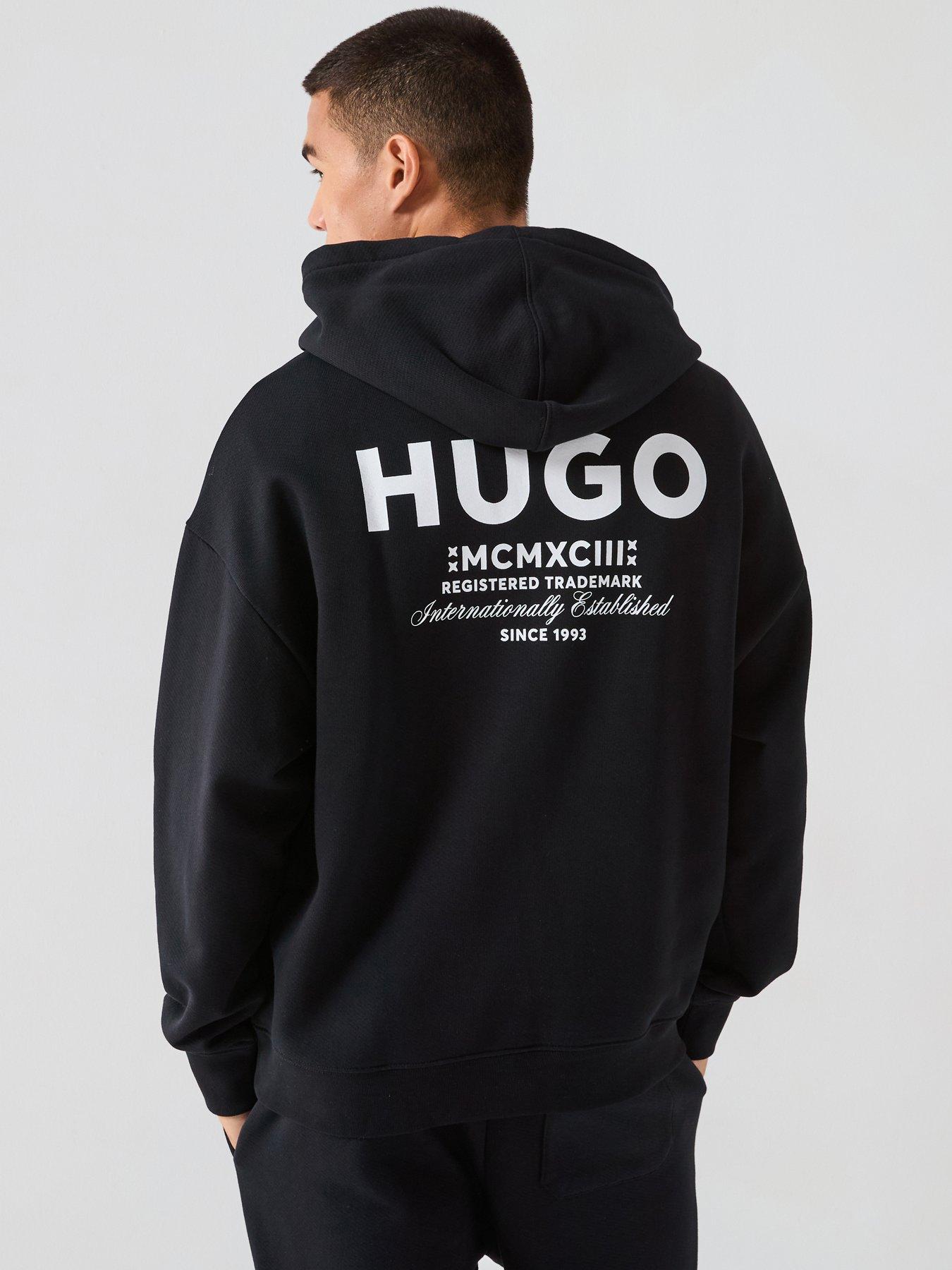HUGO Blue Nazardo Oversized International Logo Hoodie - Black