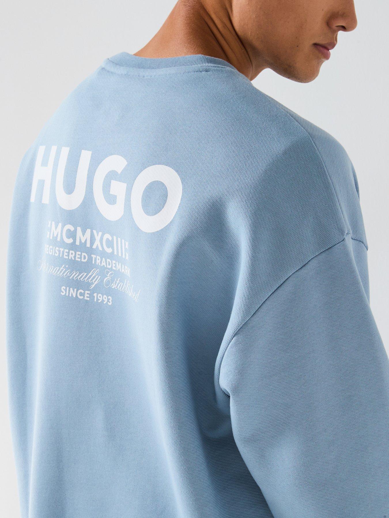  image of hugo-blue-naviu-loose-international-logo-crew-sweat-light-blue