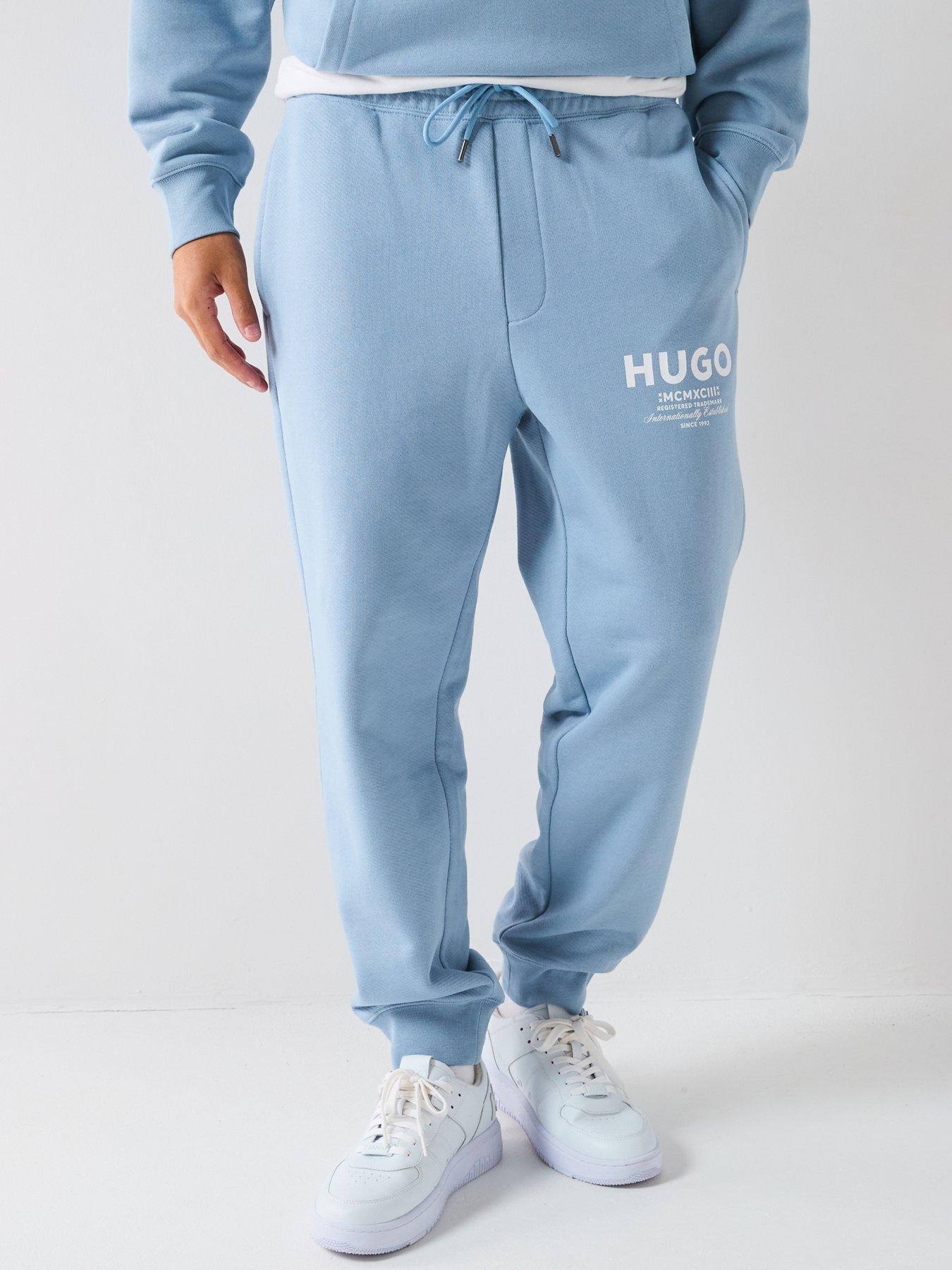 Image 1 of 6 of HUGO Blue Nevez Loose International Logo Joggers - Light Blue