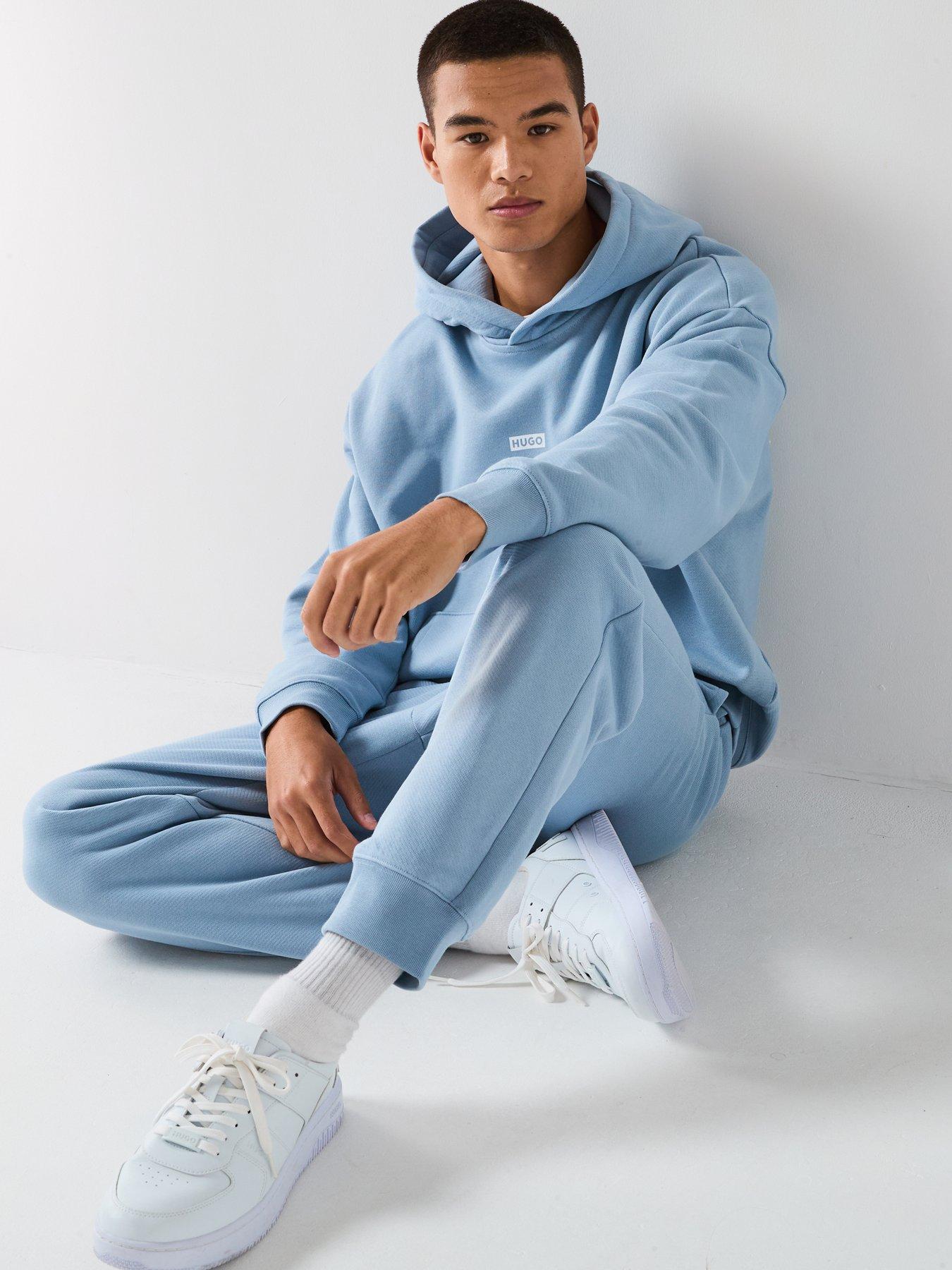 Image 4 of 6 of HUGO Blue Nevez Loose International Logo Joggers - Light Blue